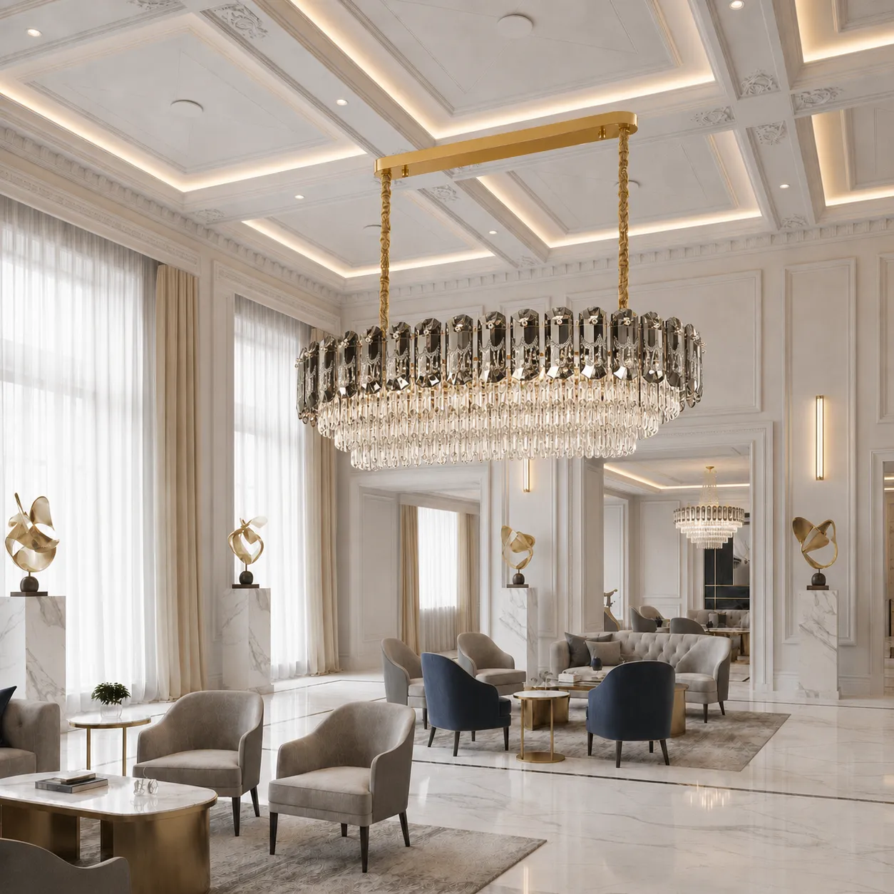 Alessandro Design Aurum Supremo candelabru cristal auriu 13xE14 85cm
