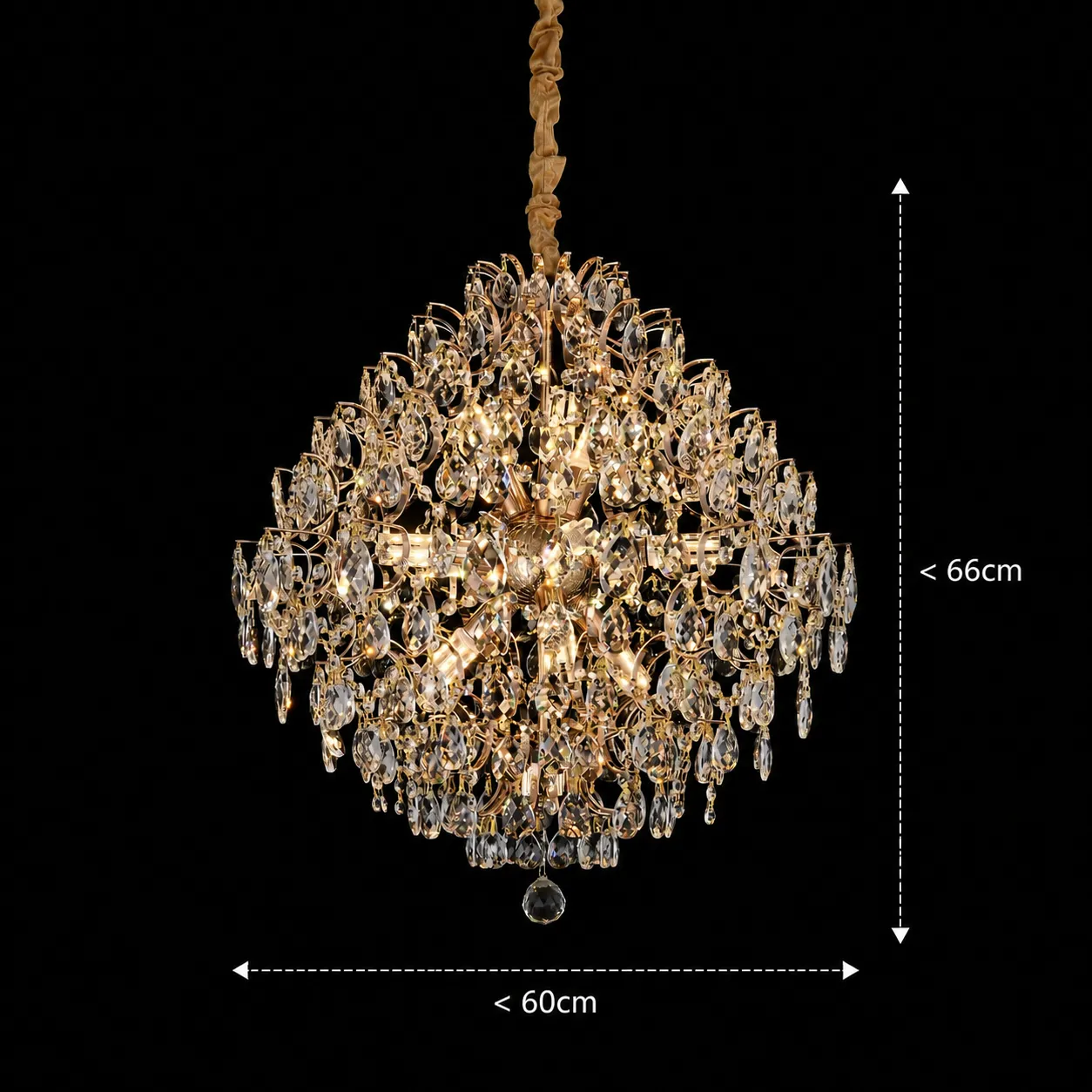 Alessandro Design Konig Regalis candelabru cristal auriu 11xE14 D60