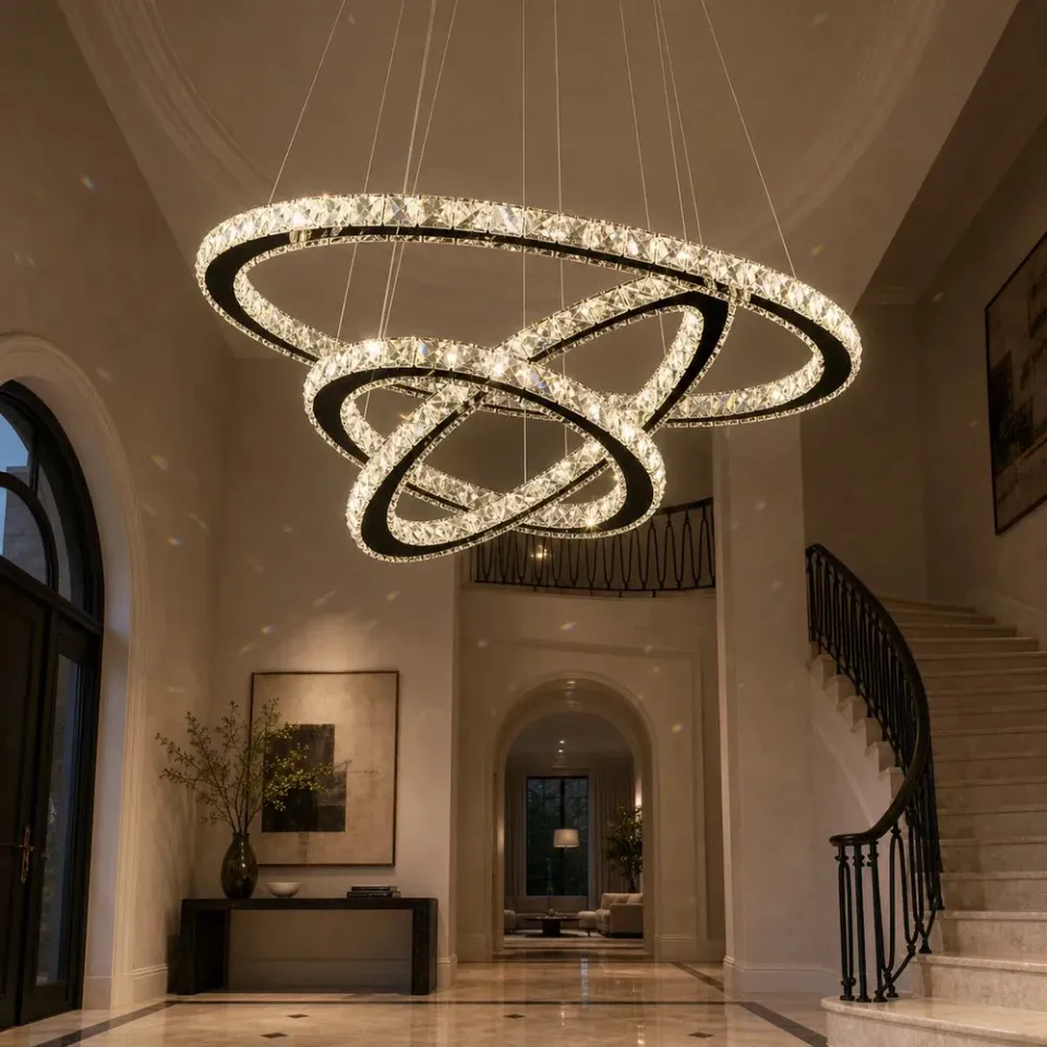 Alessandro Design Prism Luminis 79W lustra LED 3 cercuri crom dimabila