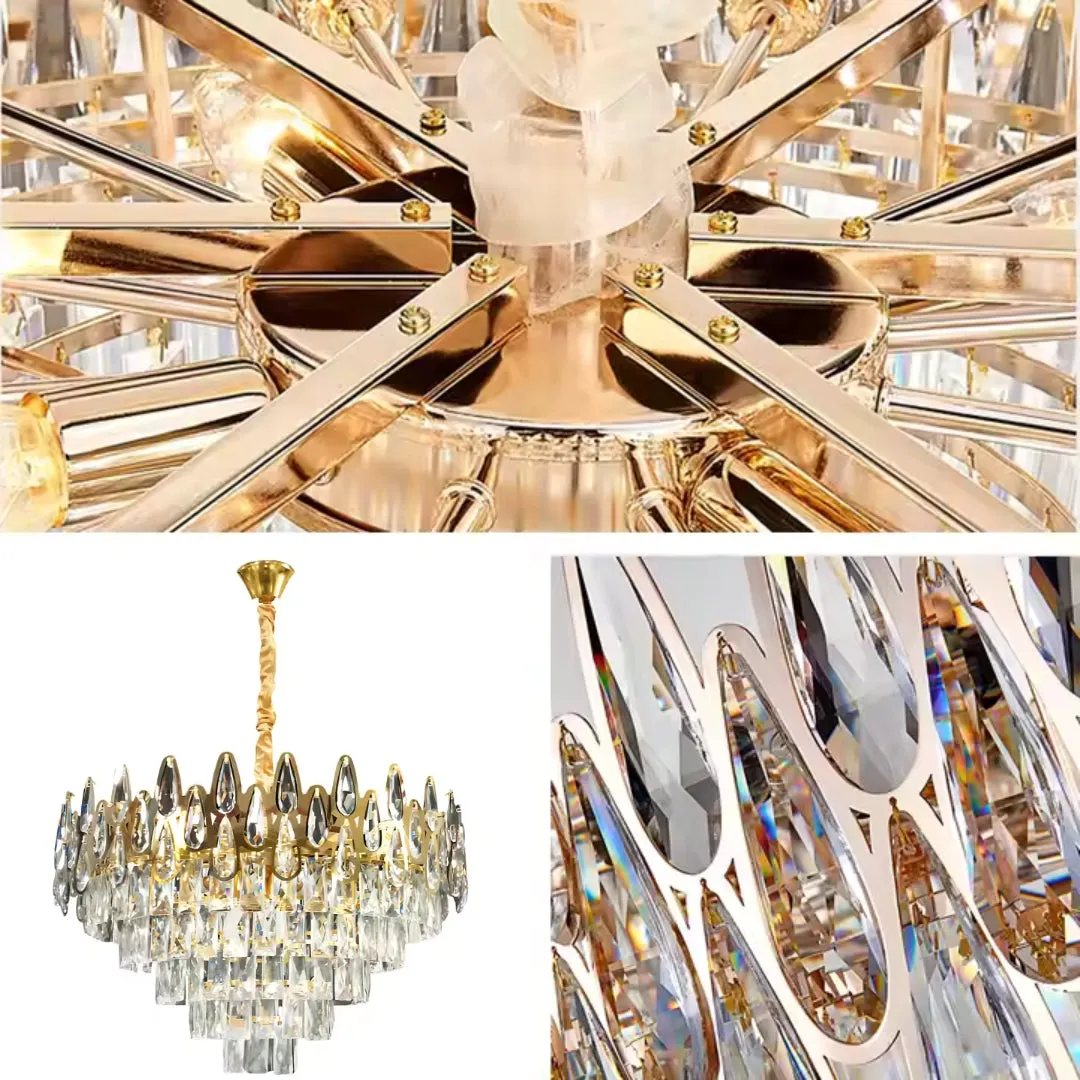 Alessandro Design Alhambra candelabru cristal 8xE14 auriu 50cm