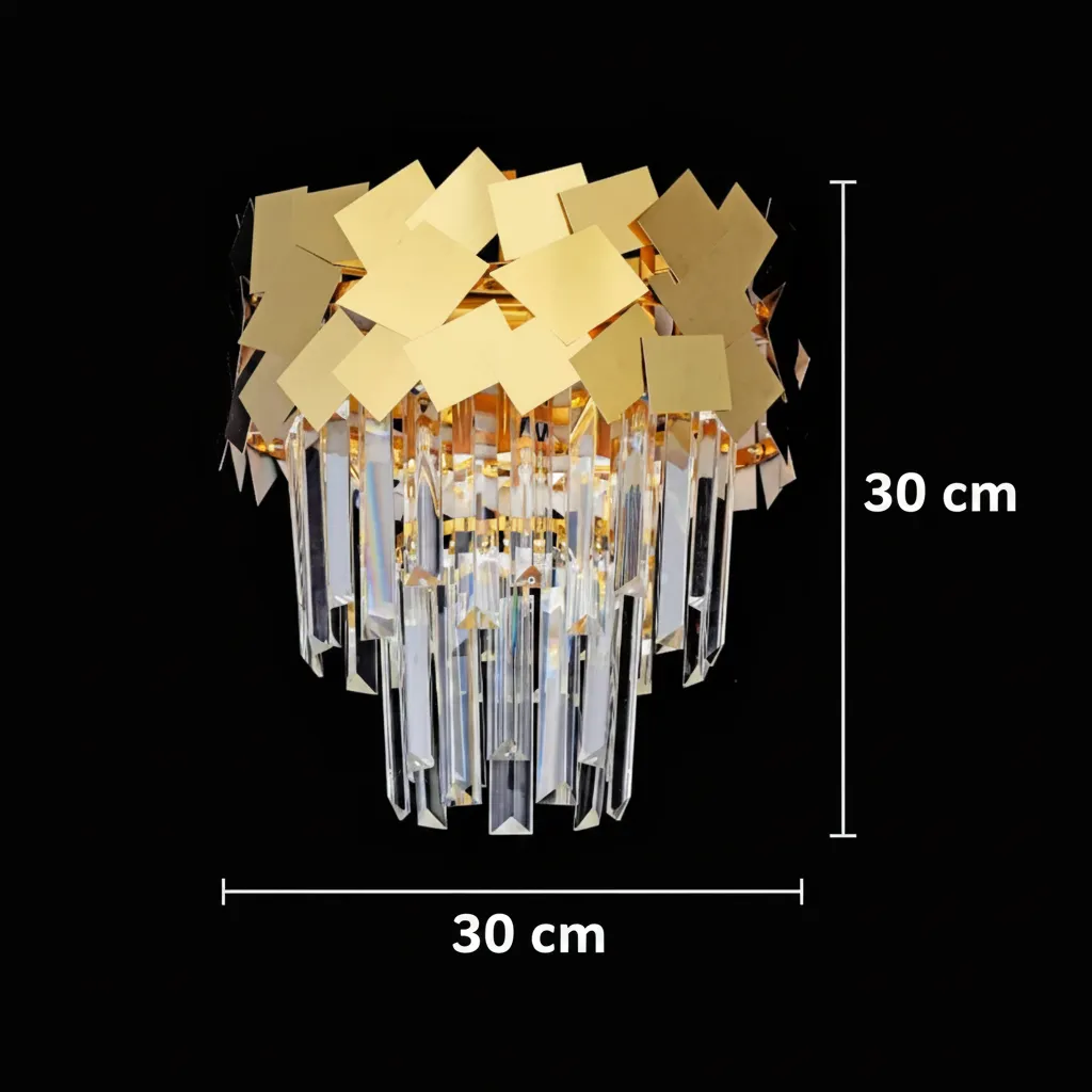 Alessandro Design Yakutsk Petito candelabru cristal auriu 4xE14 30cm