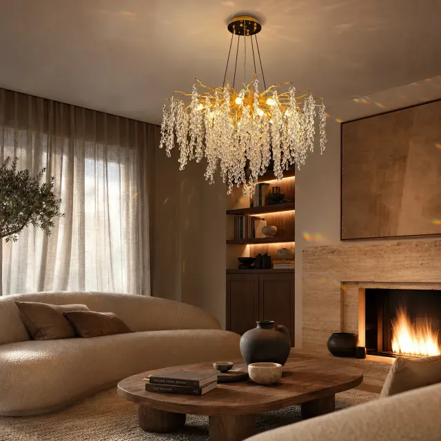 Alessandro Design Waltz candelabru cristal cascadă 80cm 9xG9