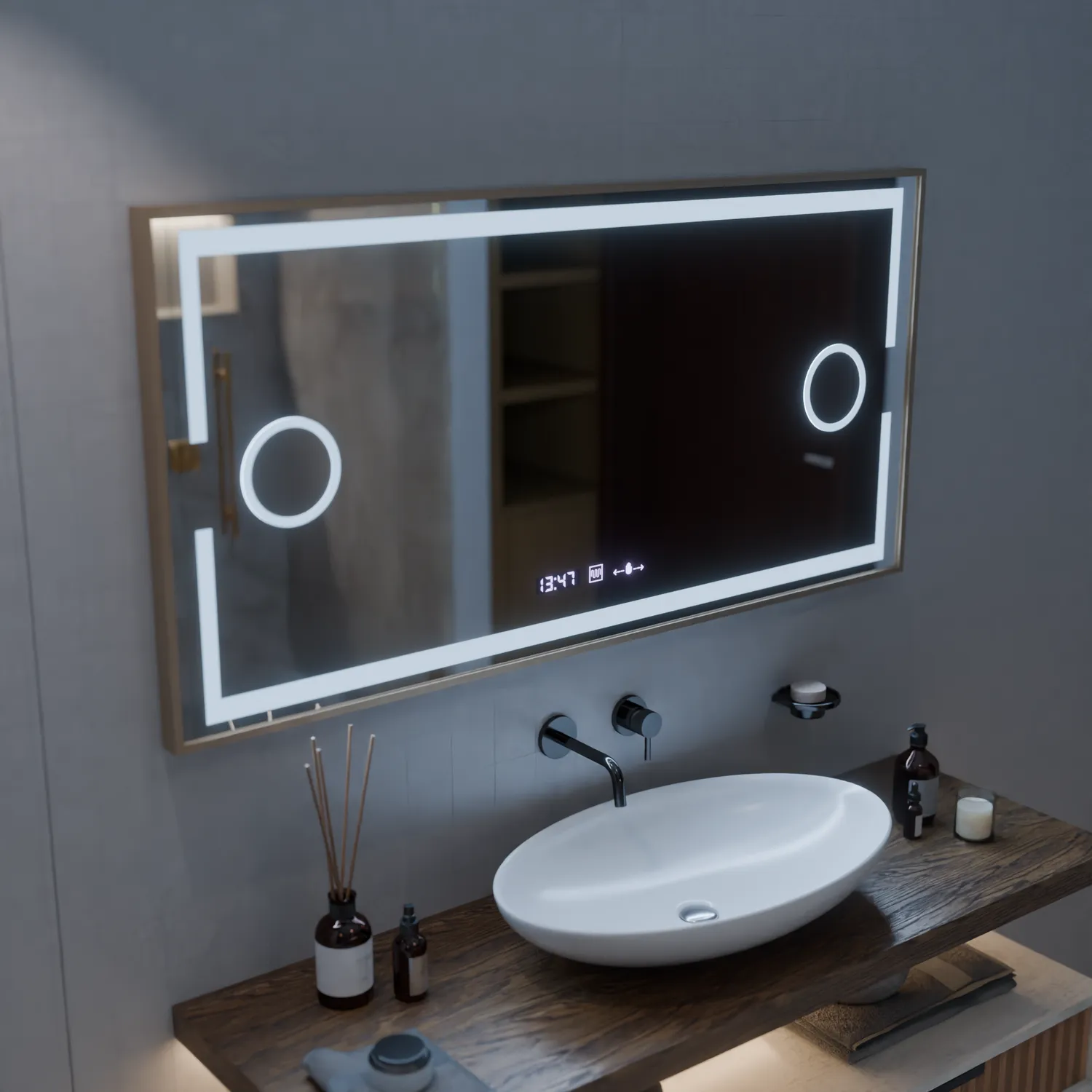 Alessandro Design MotionGlow Sofia 110x65 oglindă LED rose gold