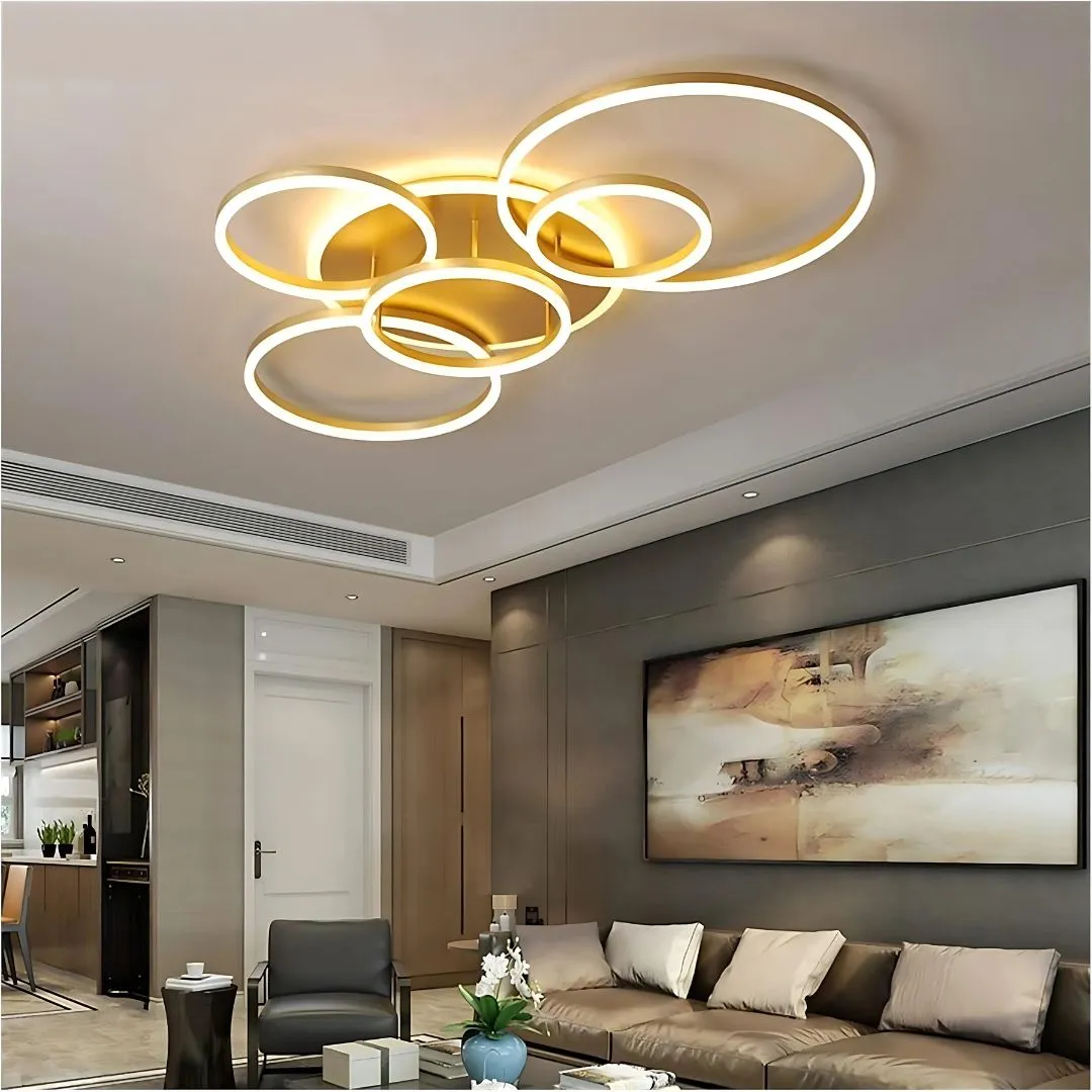 Alessandro Design Rinova lustra LED aurie 5 cercuri 137W