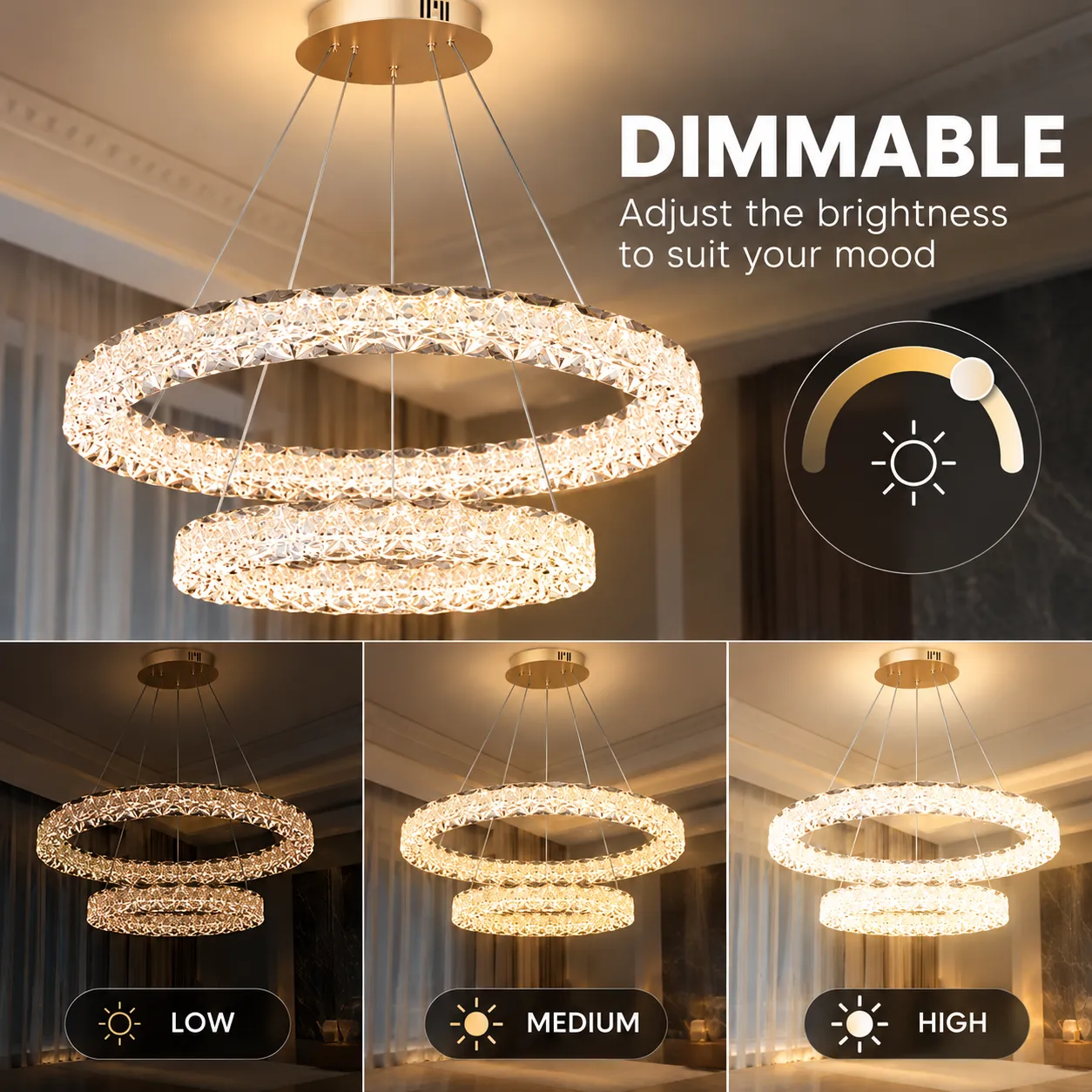 Alessandro Design SHELP candelabru LED auriu 60cm cu telecomanda