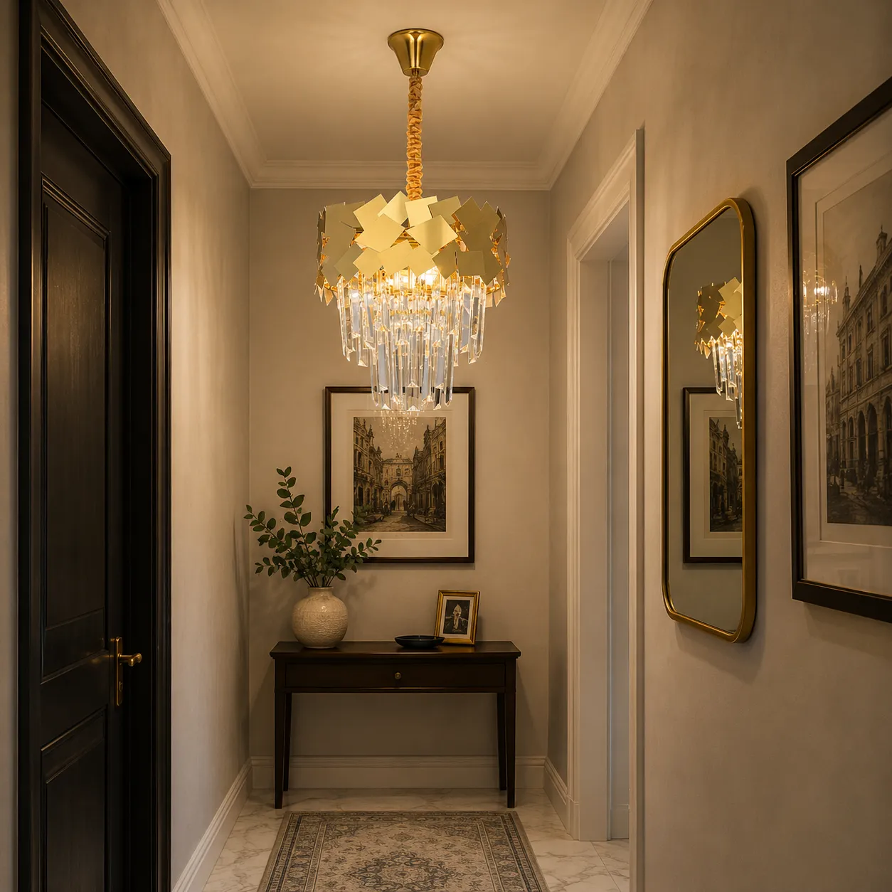 Alessandro Design Yakutsk Petito candelabru cristal auriu 4xE14 30cm