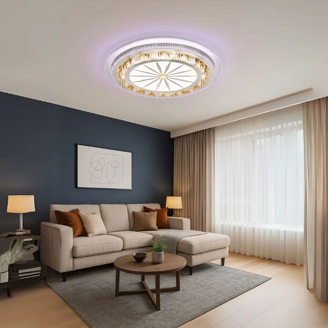 Alessandro Design Davide RGB 62W lustra LED alba cu telecomanda
