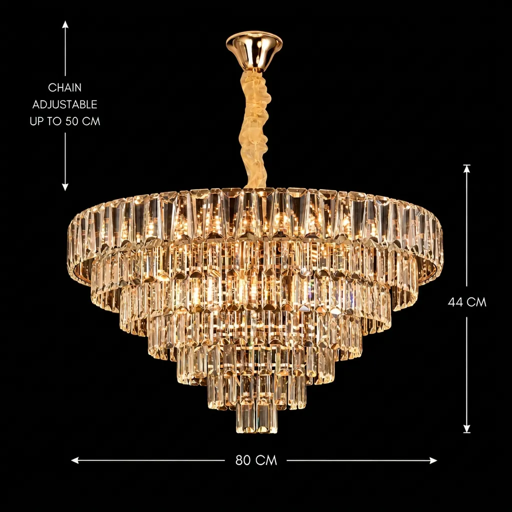 Alessandro Design Valmont Regalis candelabru cristal 15xE14 auriu D80