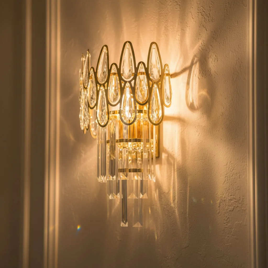 Alessandro Design ALHAMBRA Aplica Cristal 2xE14 Aurie