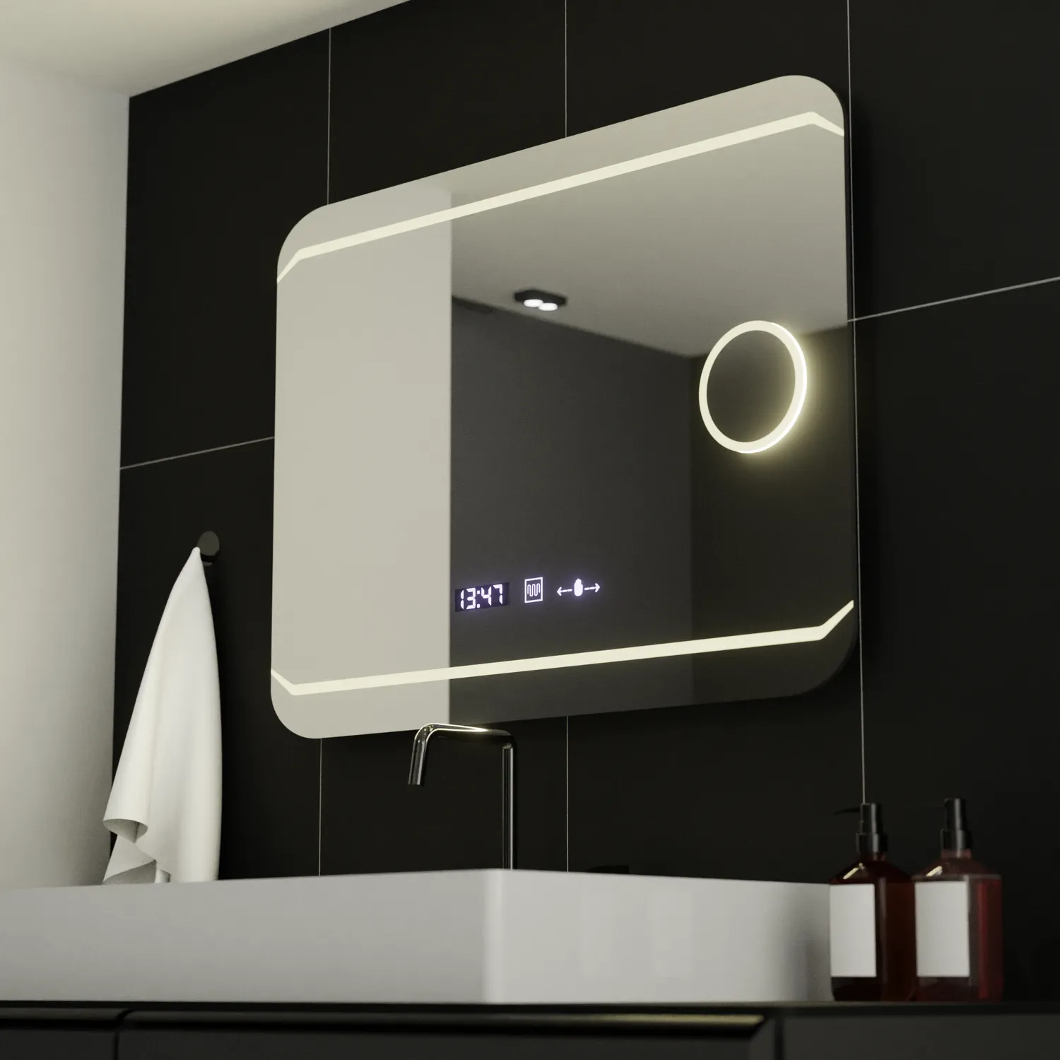 Alessandro Design MotionGlow Marcello oglinda LED 80x60cm cu dezaburire