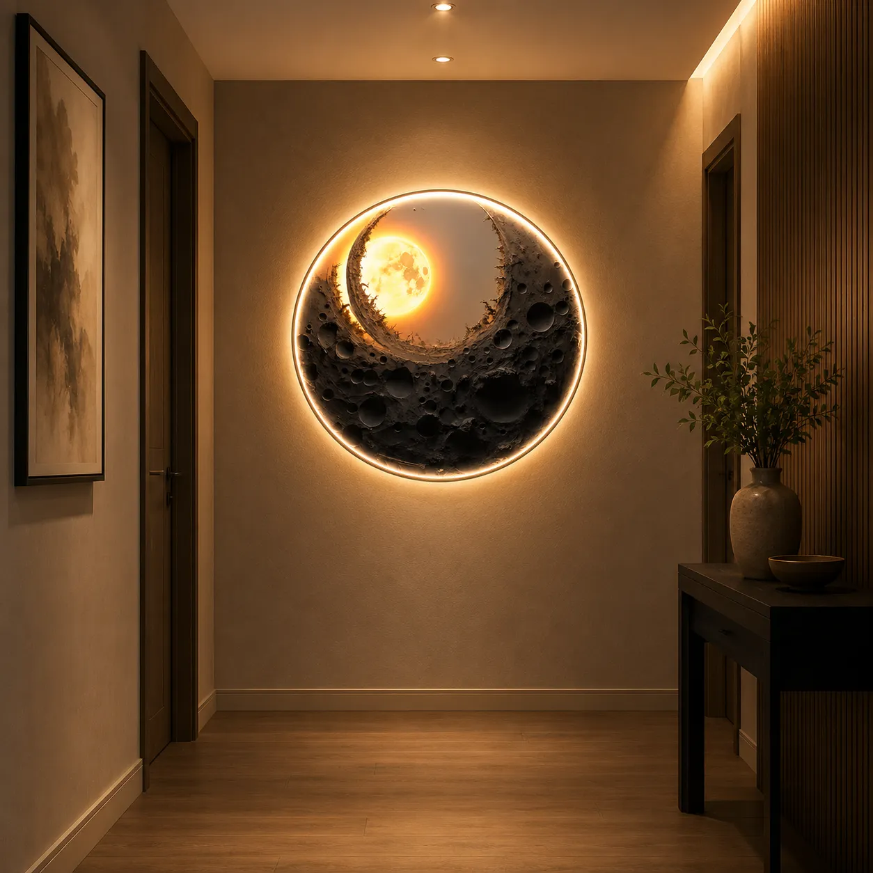 Alessandro Design Golden Eclipse tablou LED rotund 80cm 24W