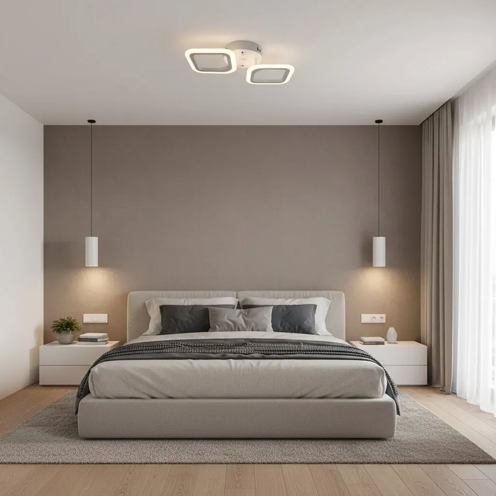 Alessandro Design Erika 27W lustra LED alba 2 patrate neutra
