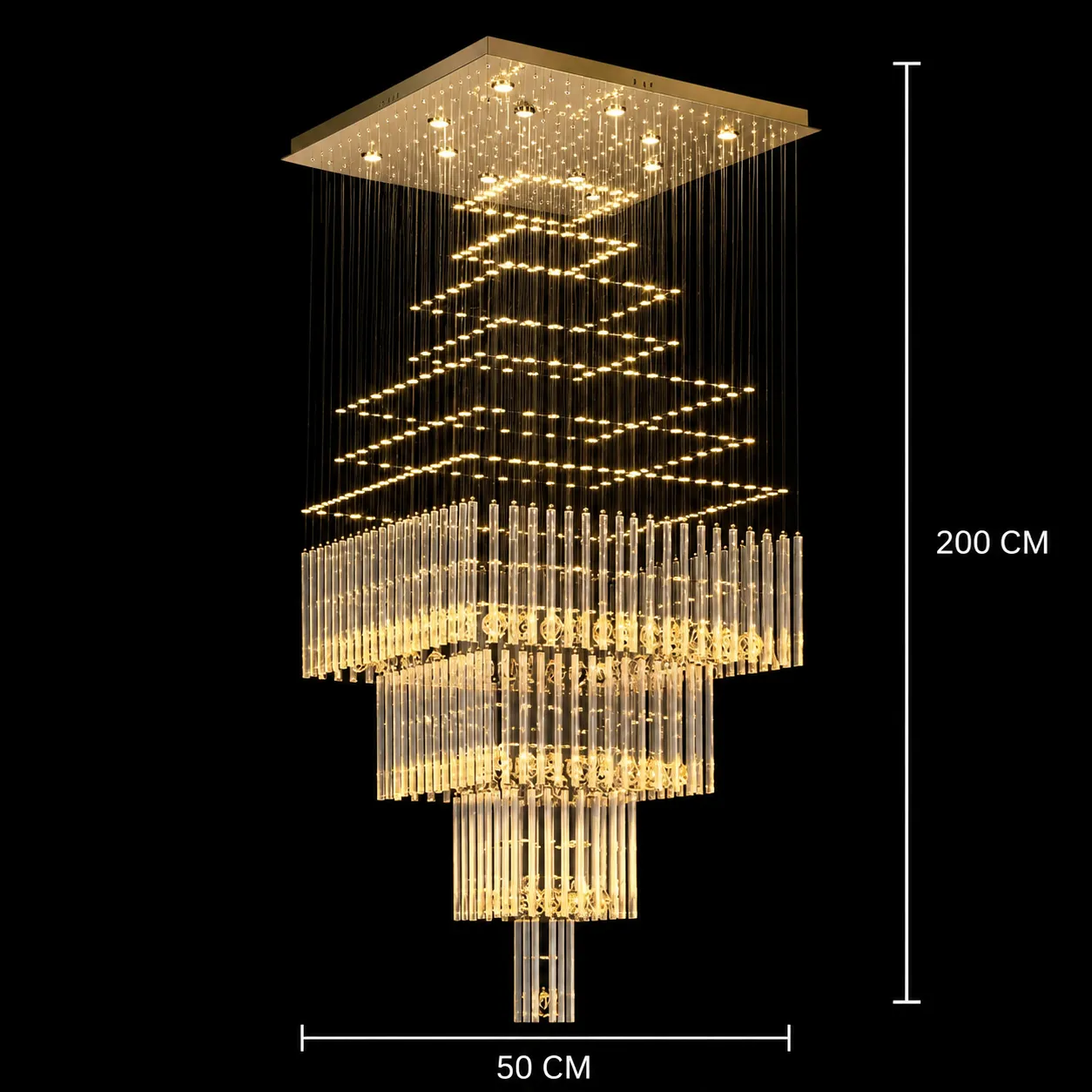 Alessandro Design Florentia Gold candelabru LED 80W D50cm auriu