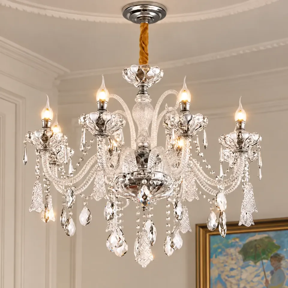 Alessandro Design Crystal candelabru cristal 6xE14 D68cm argintiu