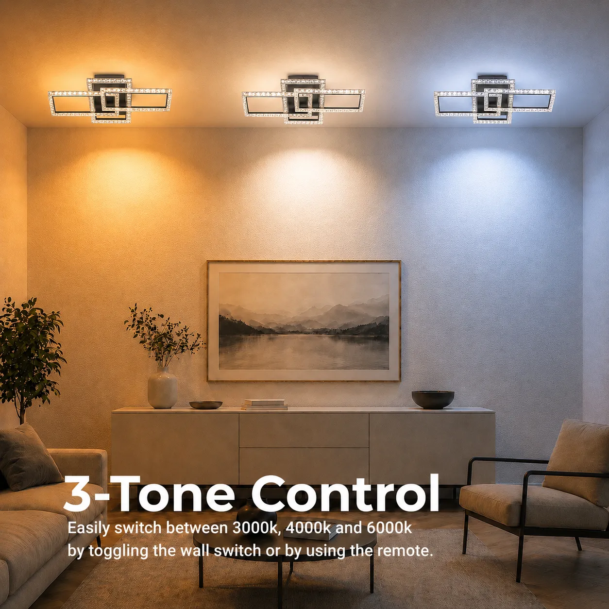 Alessandro Design Suking lustra LED neagra 57W cu telecomanda