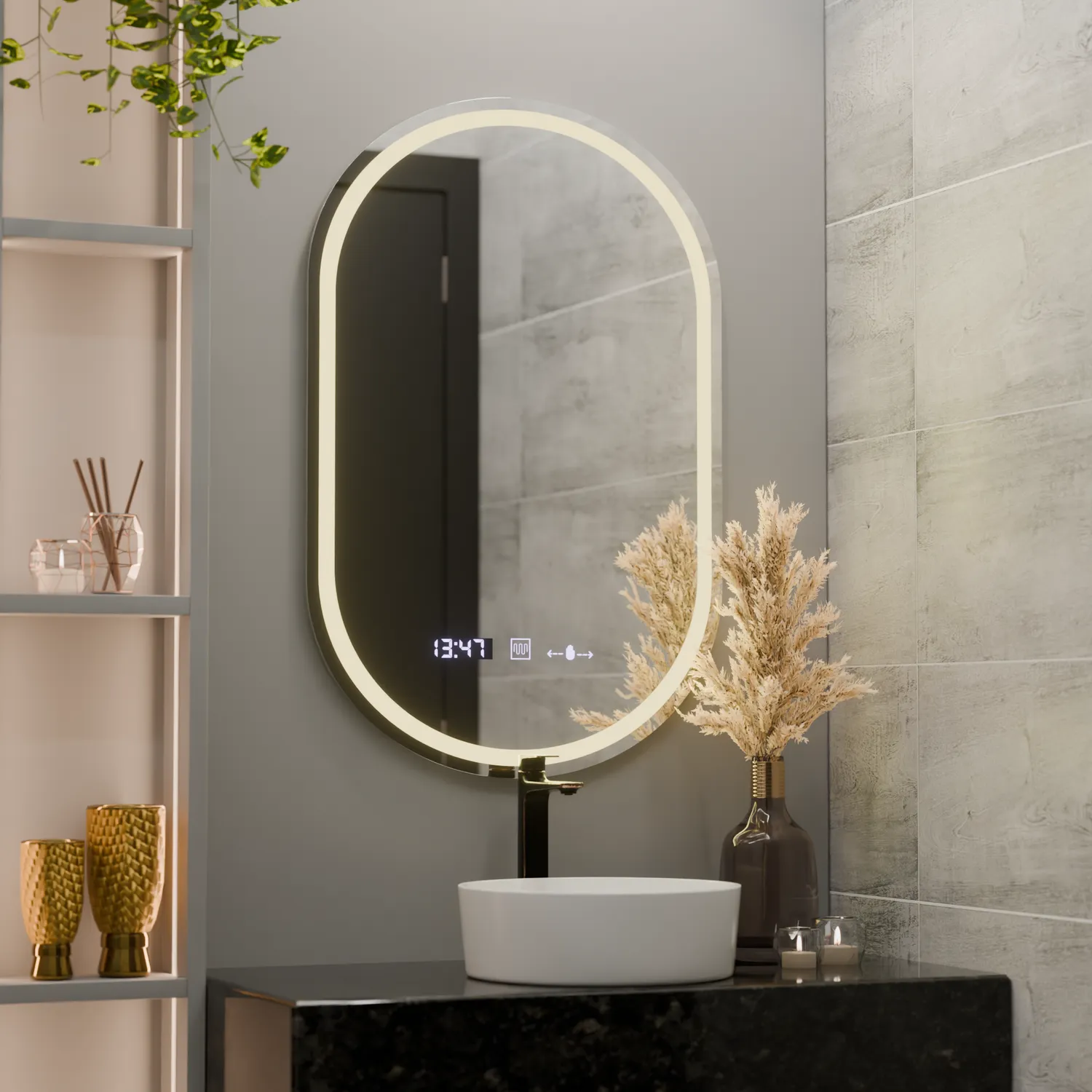 Oglinda LED ovala Alessandro Design Marcello 50x80cm antiaburire