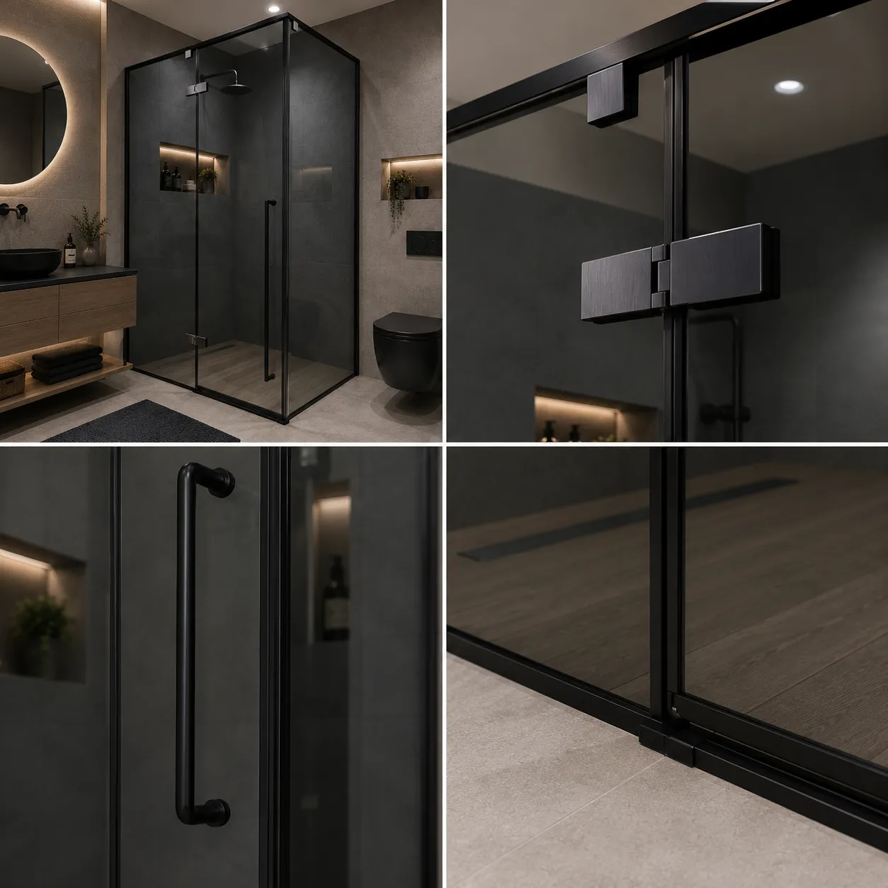 Alessandro Design paravan dus walk-in 80x100x195cm gri