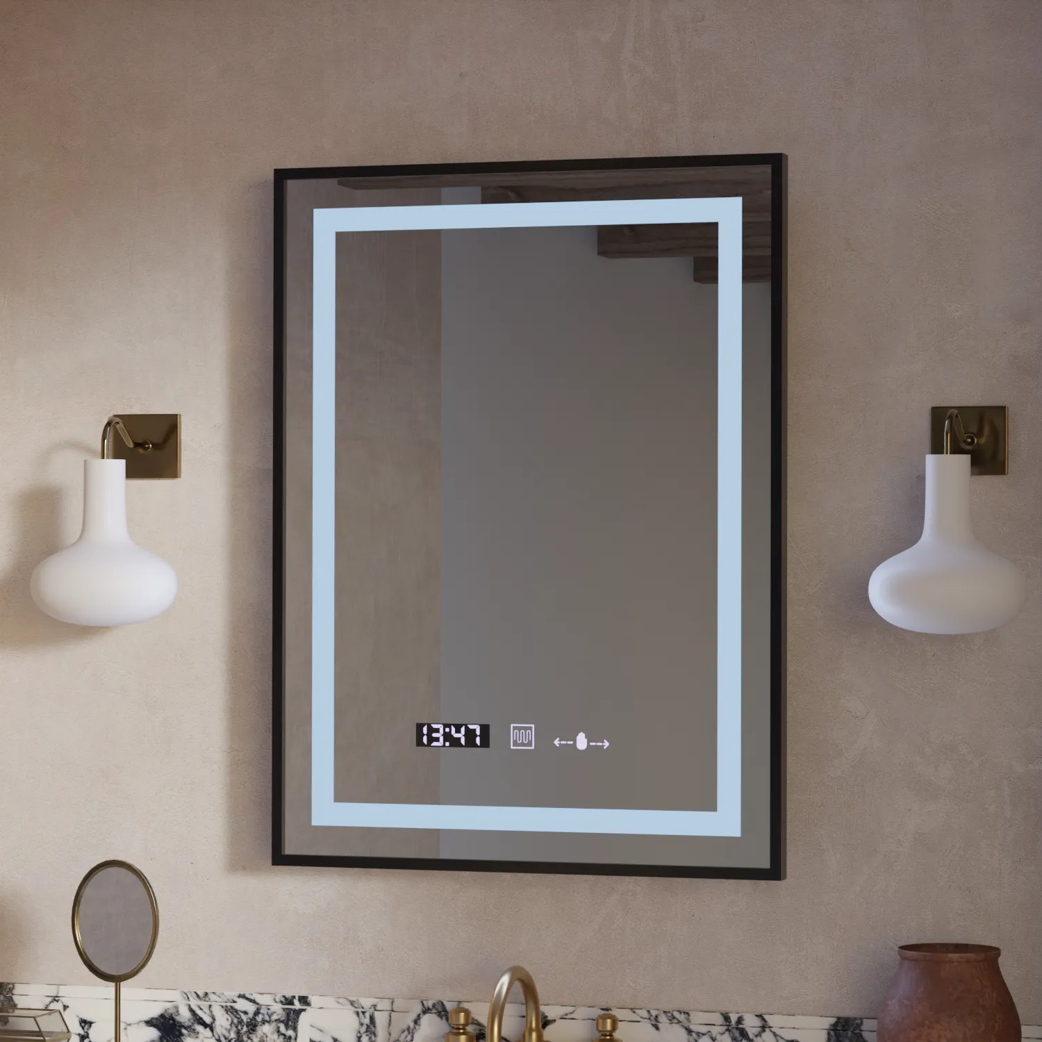 Alessandro Design Verite Majeste Noir oglinda LED 50x70 neagra