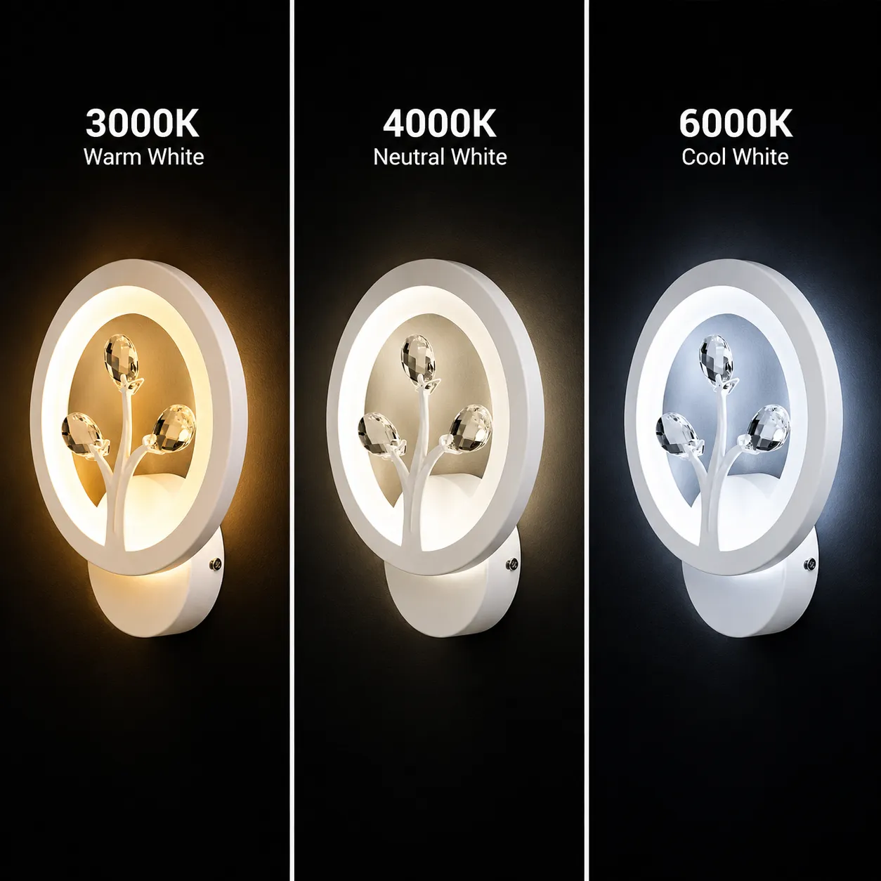 Alessandro Design Daisy aplica LED 14W alba cristal 3 culori