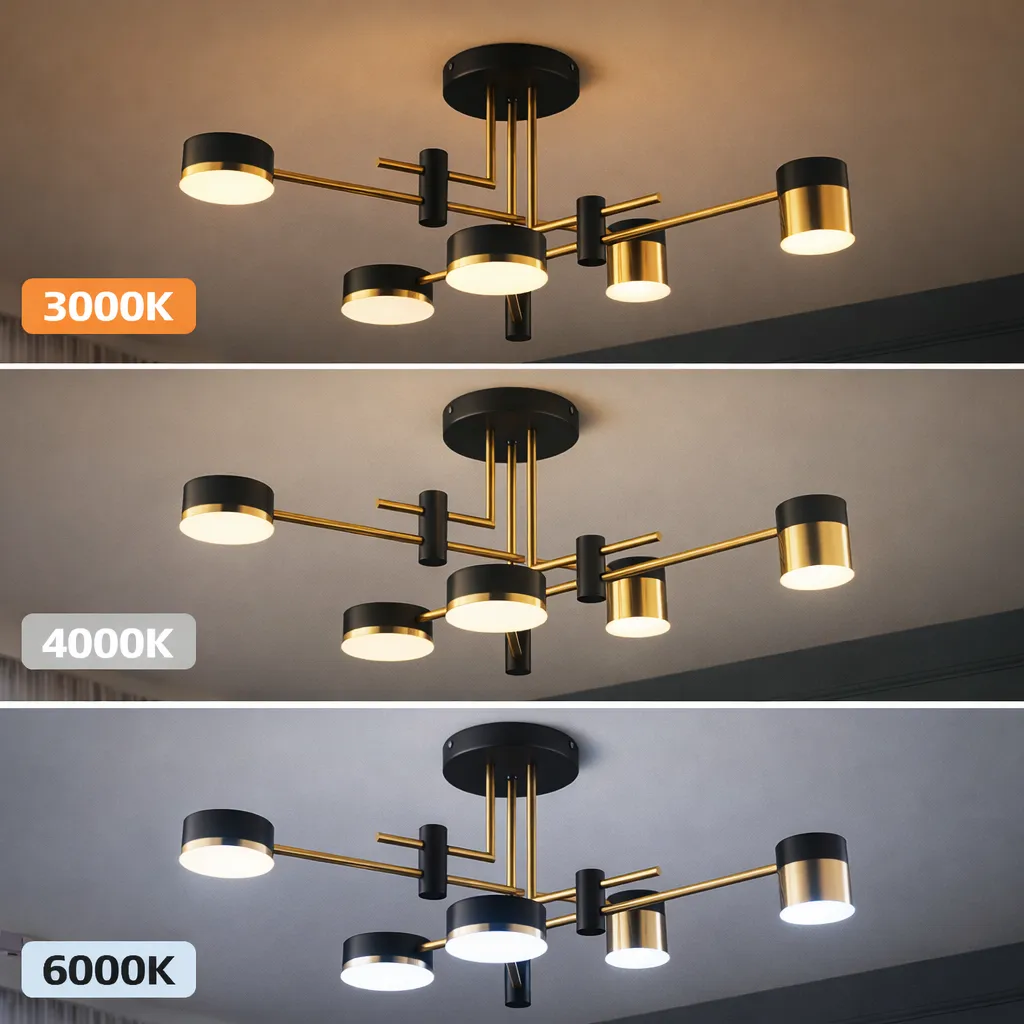 Alessandro Design Ionitus 72W lustra LED negru-auriu 3 culori