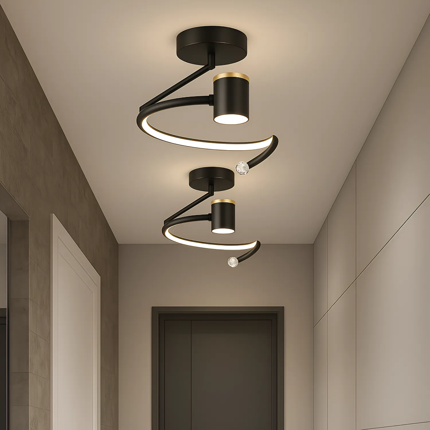 Alessandro Design lustra LED 24W neagra 30x25cm 3 culori