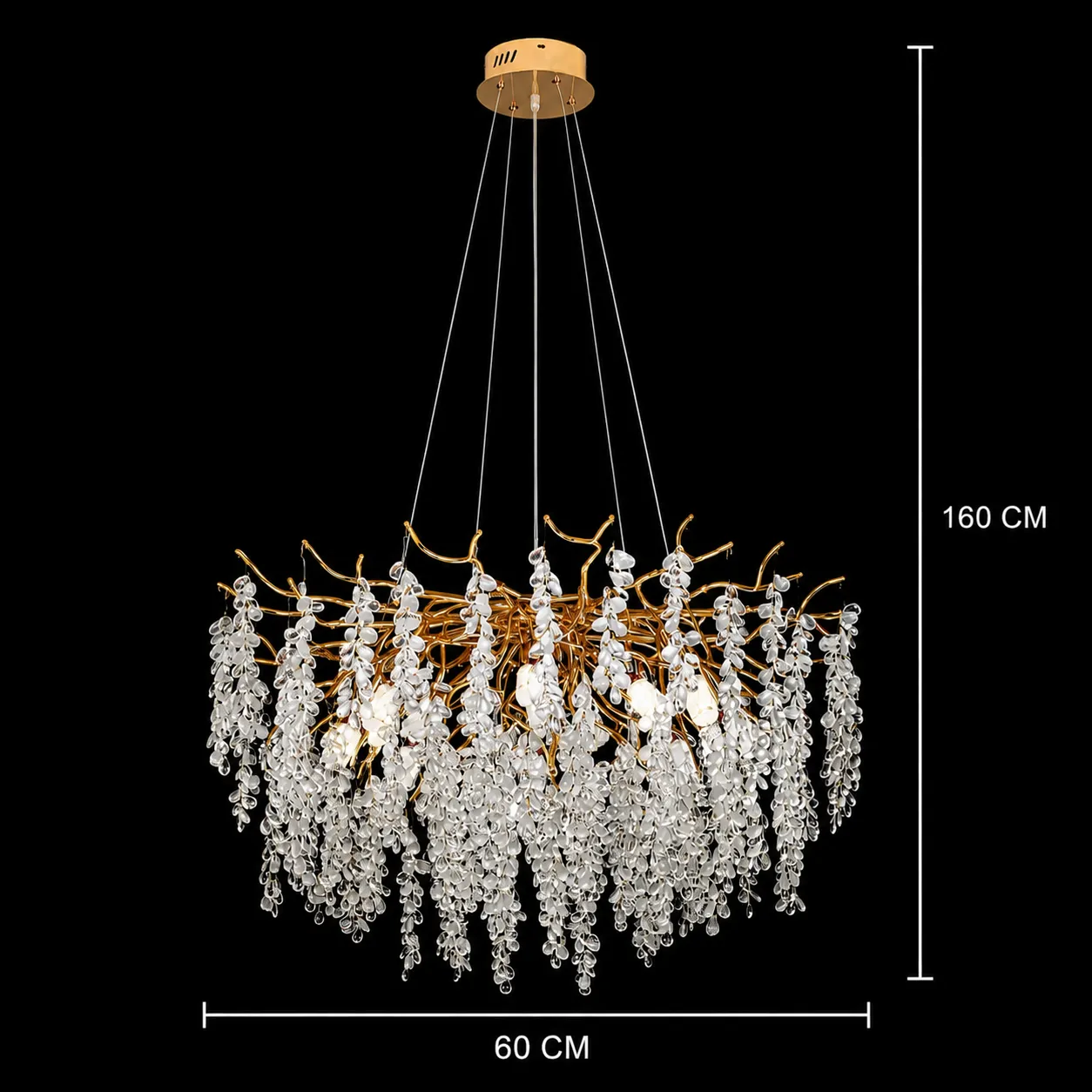 Alessandro Design WALTZ candelabru cristal 6xG9 auriu 60cm
