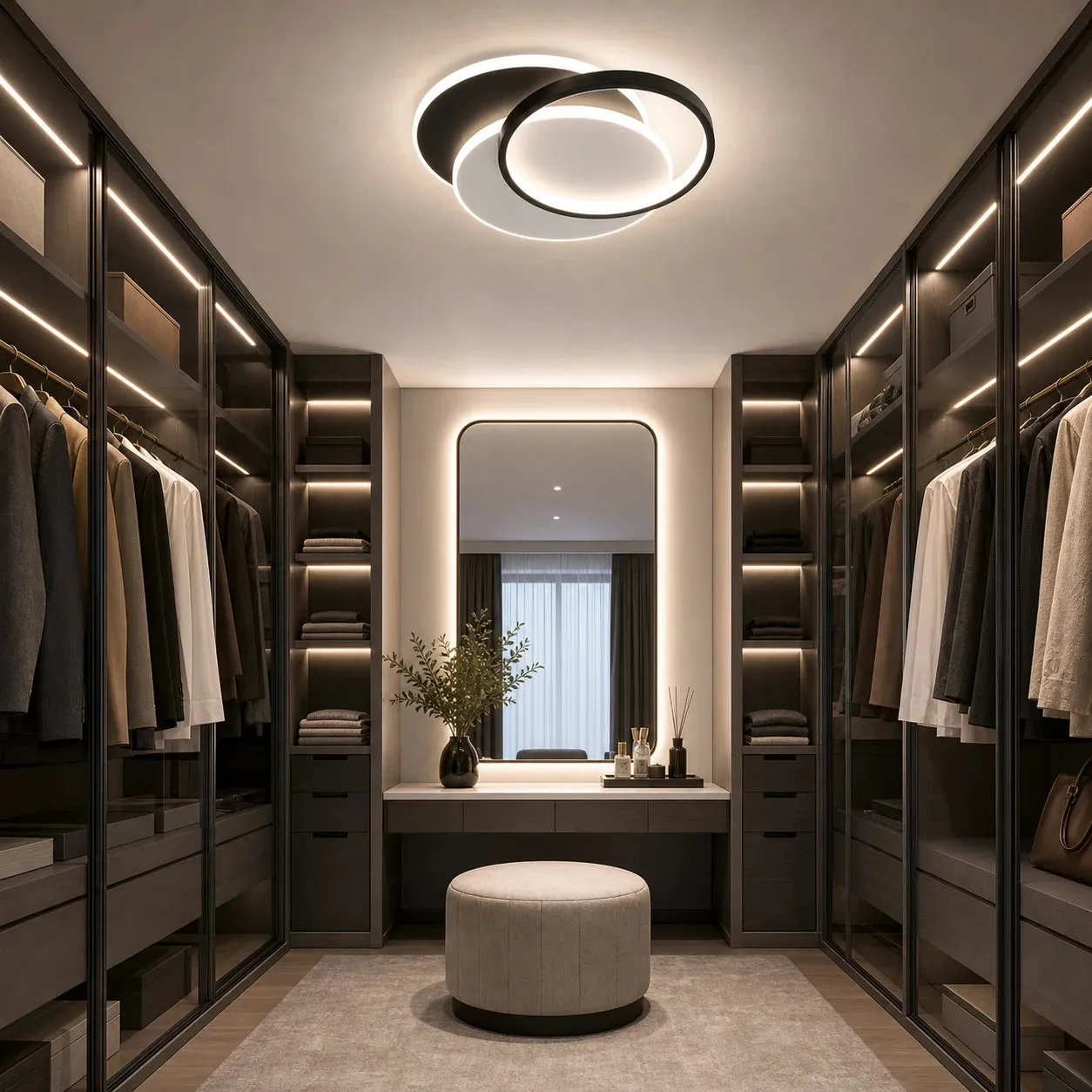 Alessandro Design Chiara lustră LED neagră 67W 3 cercuri dimabilă