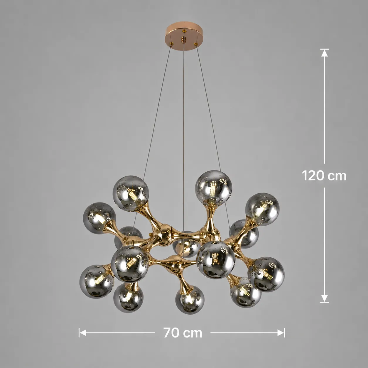 Alessandro Design Elektra Regalis lustra 70cm aurie 14xG9