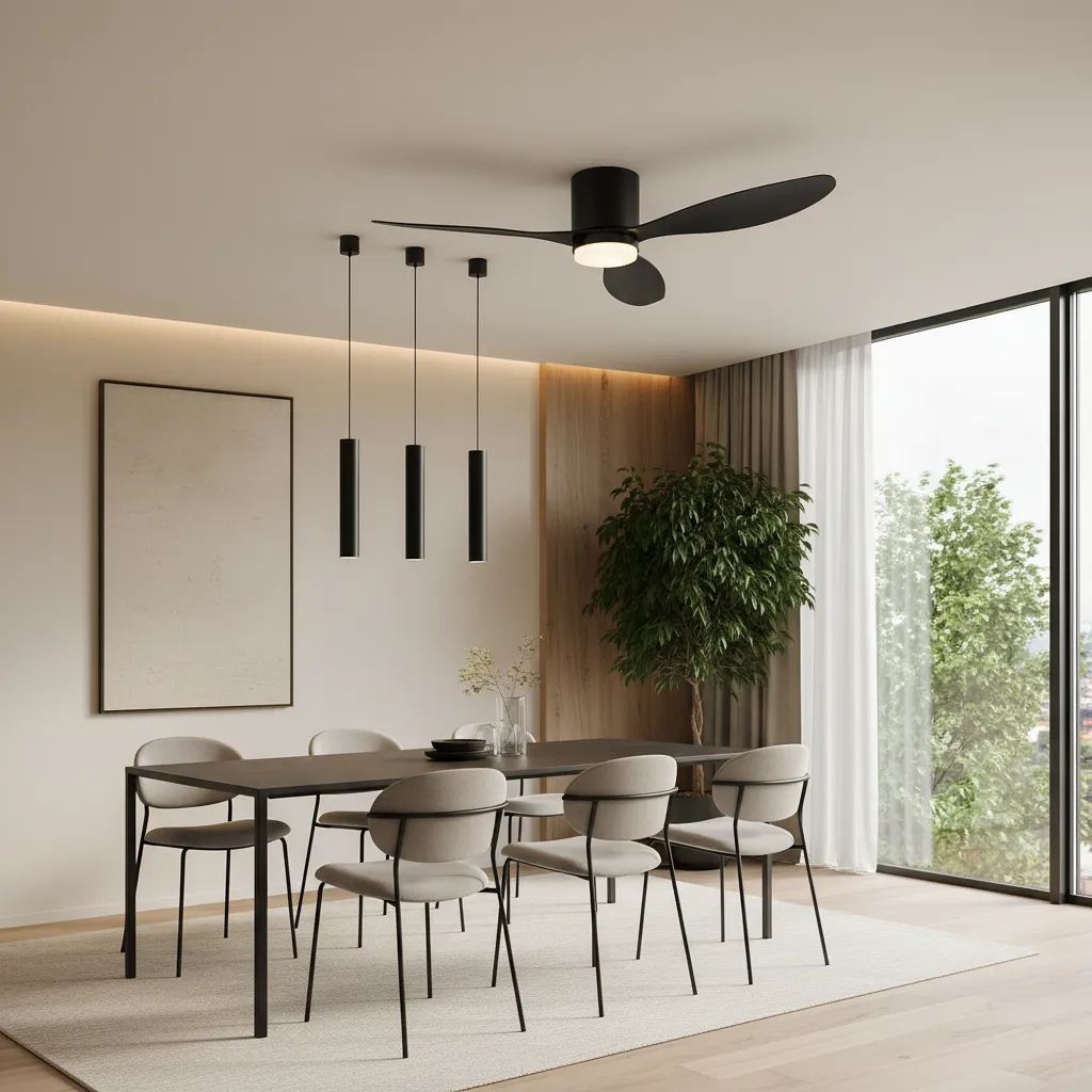 Alessandro Design Vents lustra LED ventilator 21W neagra