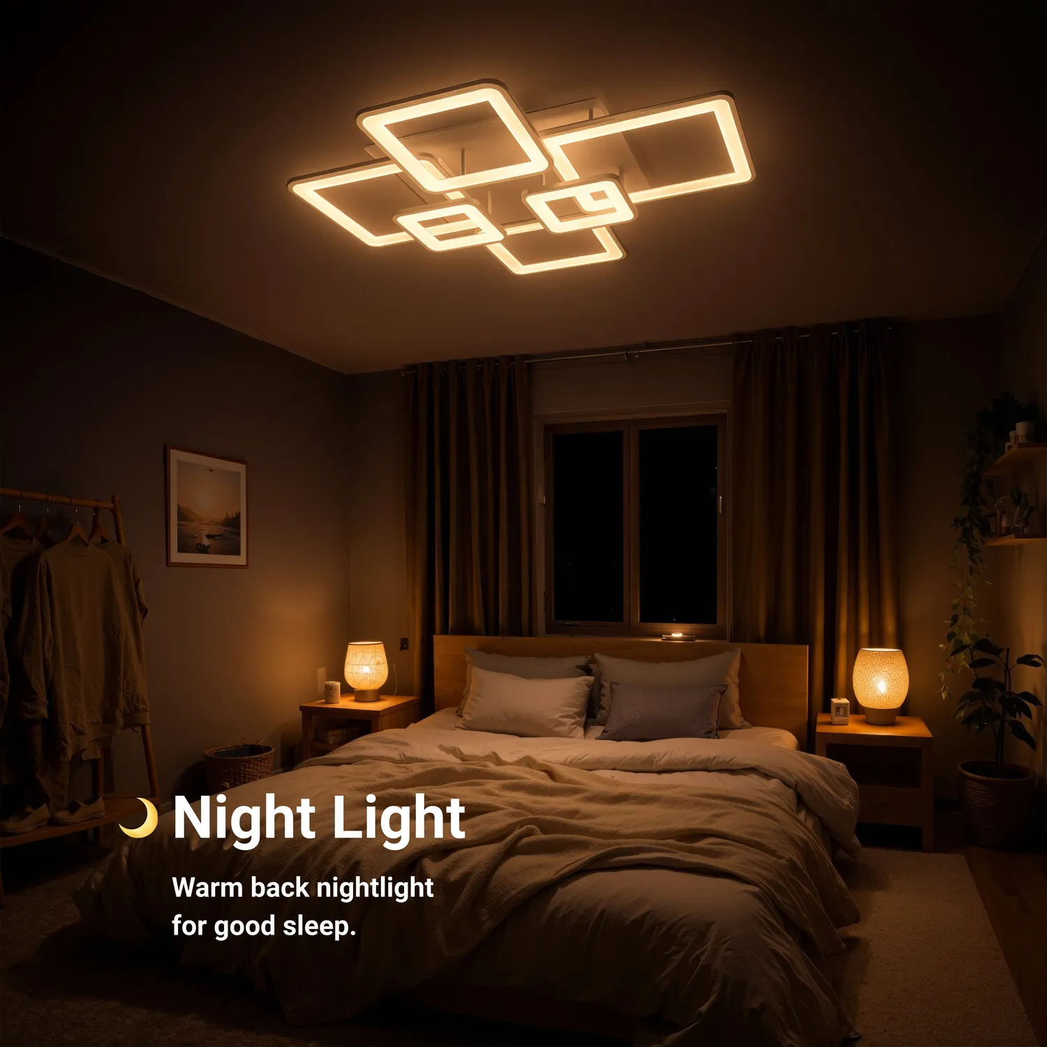 Ella lustra LED alba 119W dimabila 6 patrate telecomanda