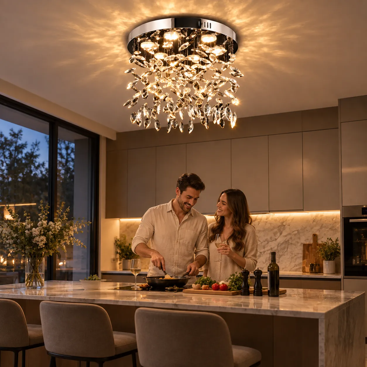 Alessandro Design LLC210/400CH candelabru LED 22W cristal rotund