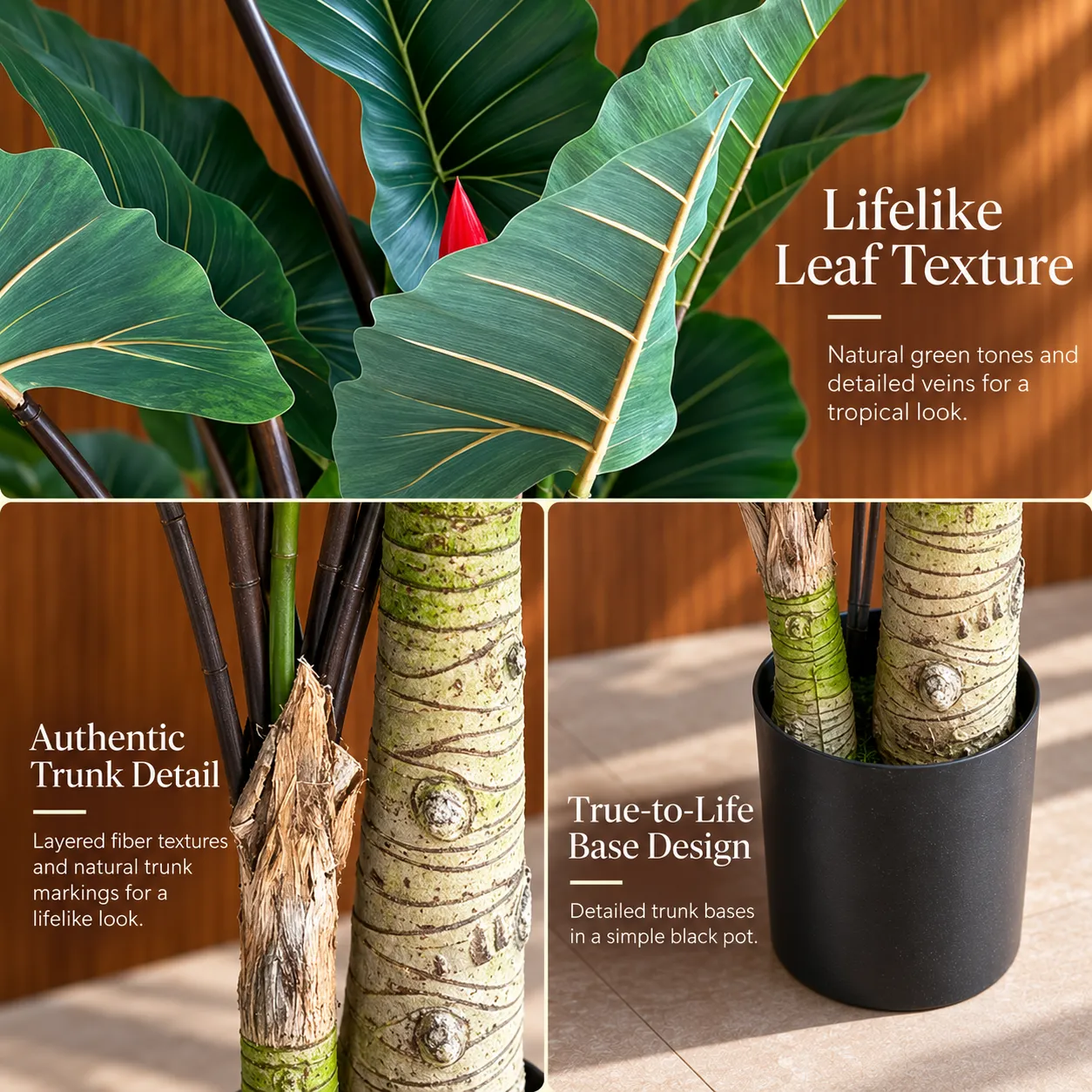 Alessandro Design Alocasia planta artificiala verde 190 cm 2 trunchiuri