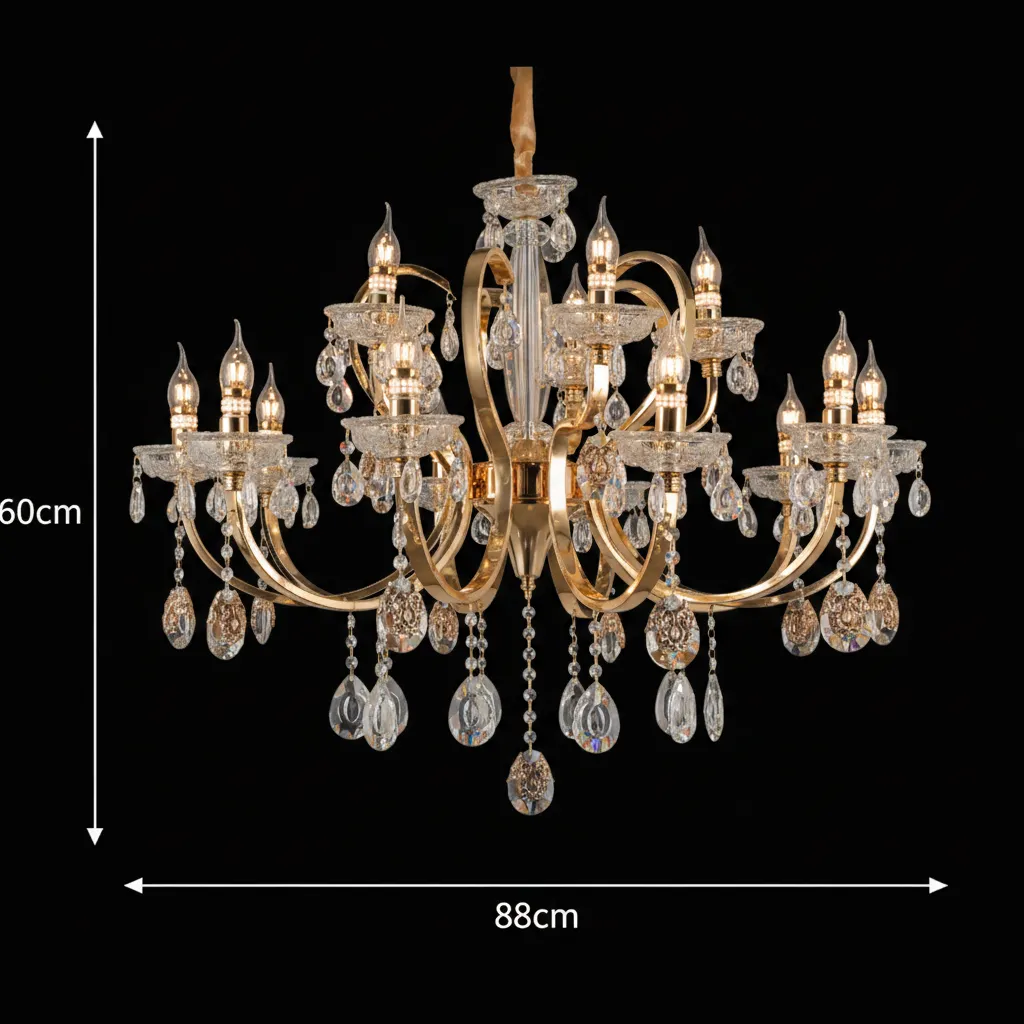 Alessandro Design PSE Supremo candelabru cristal auriu 12xE14 D88cm