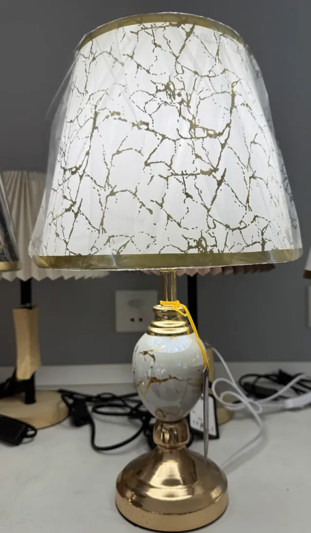 Alessandro Design VZ211WH veioza alba-aurie E27 textila