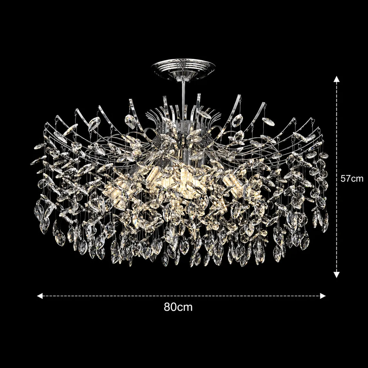 Prowes Regalis candelabru cristal 14xE14 D80 cm crom lucios