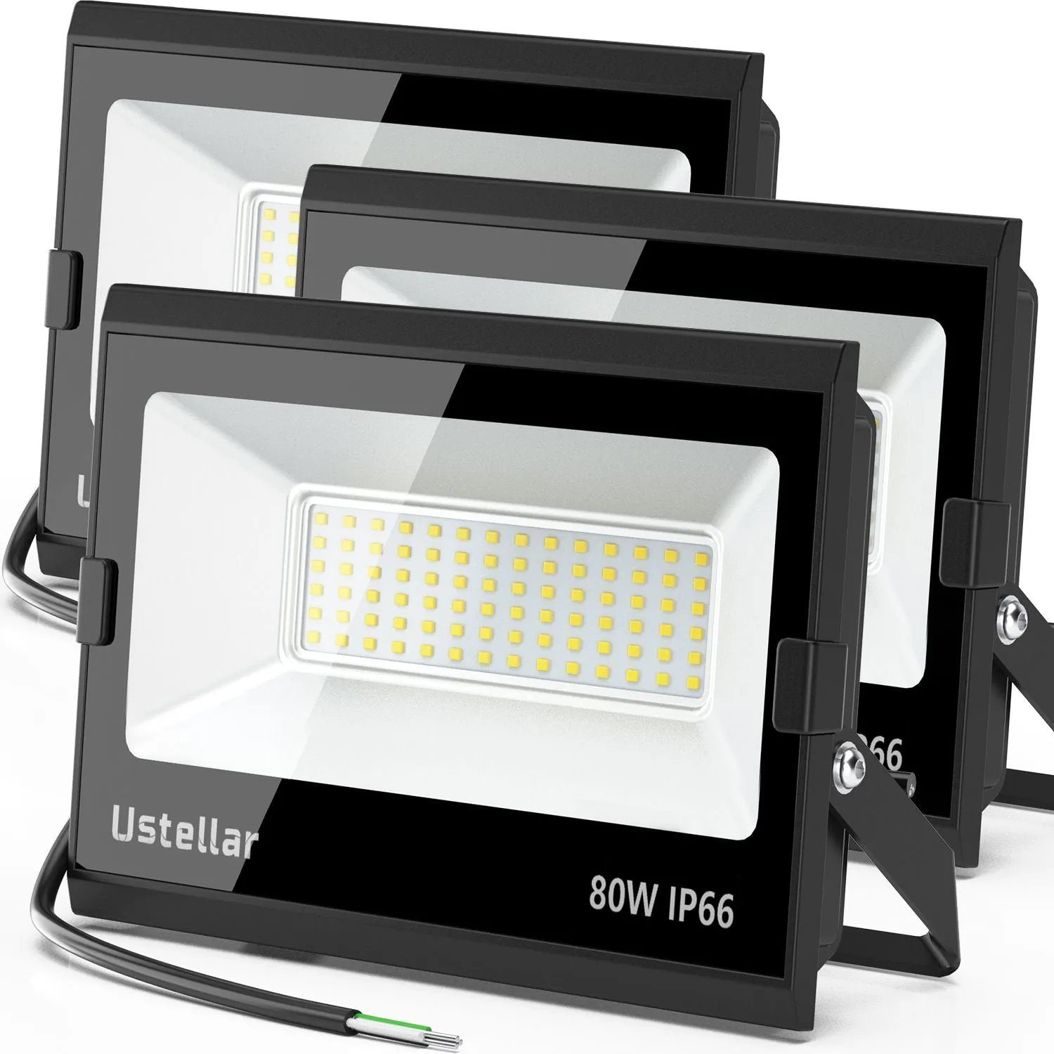 Ustellar 80W proiector LED alb daylight 5000K set 3 bucati