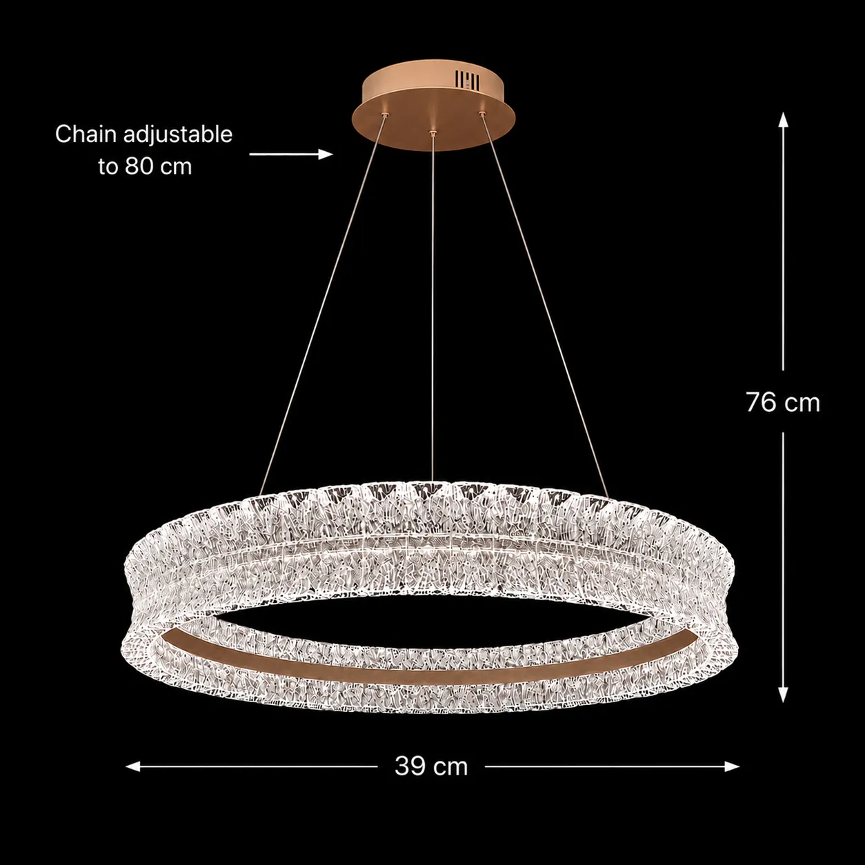 Alessandro Design 49W lustra LED cristal aurie 40cm