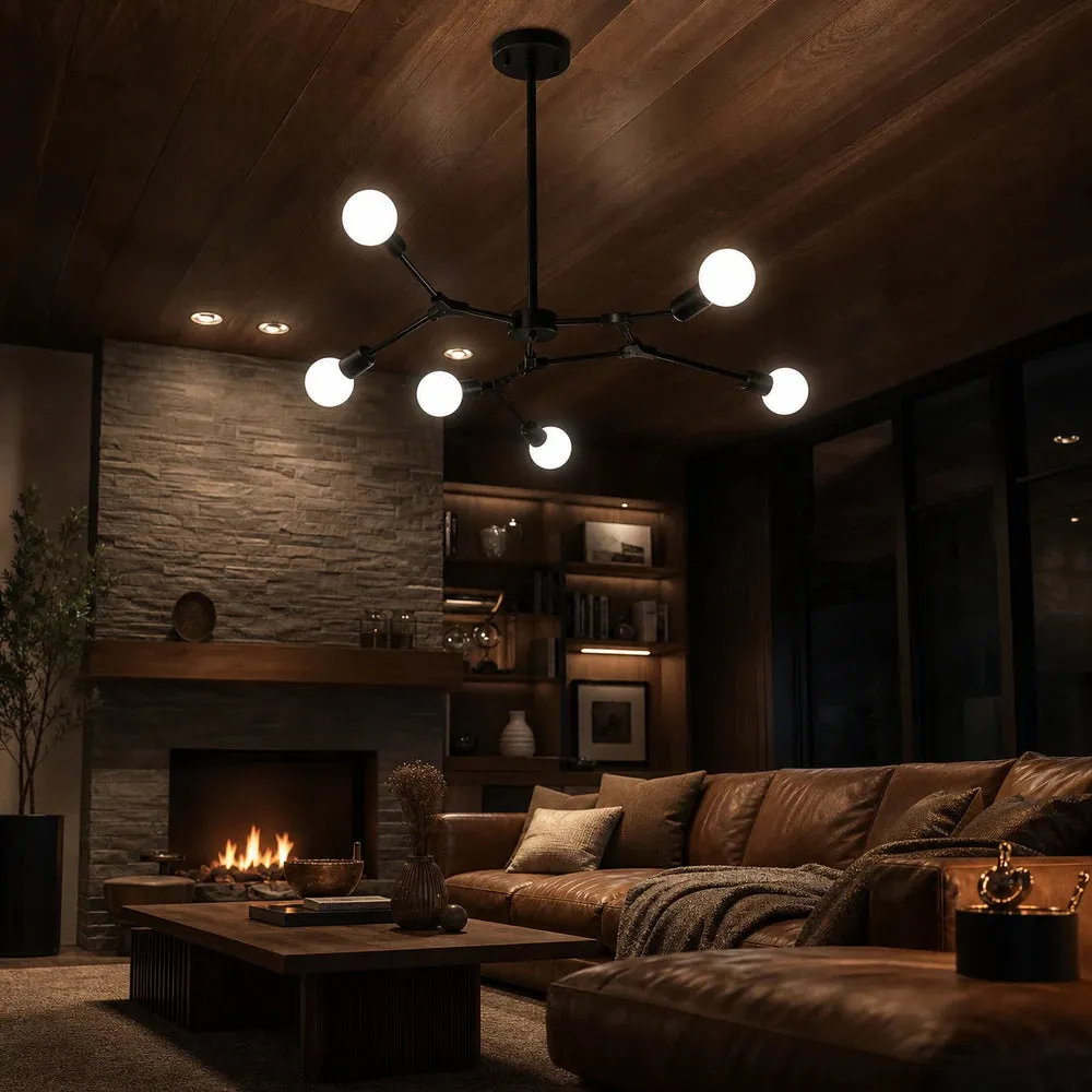 Alessandro Design Architek Hexa lustra 6xE27 neagra