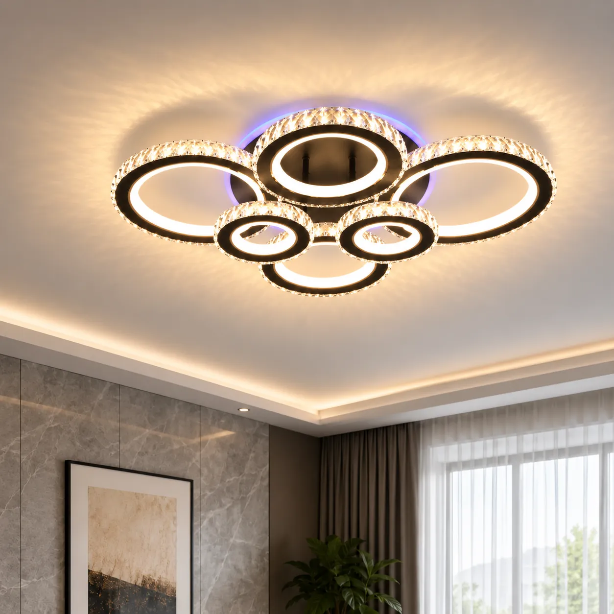 Alessandro Design Nova Rotonda lustra LED 145W 6 cercuri negru