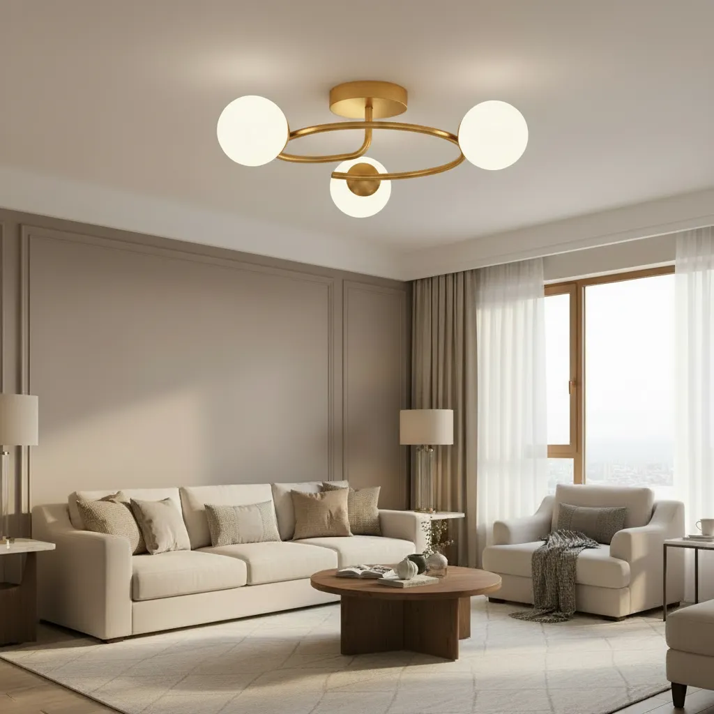 Alessandro Design Orbit lustră aurie 3xE27 globuri