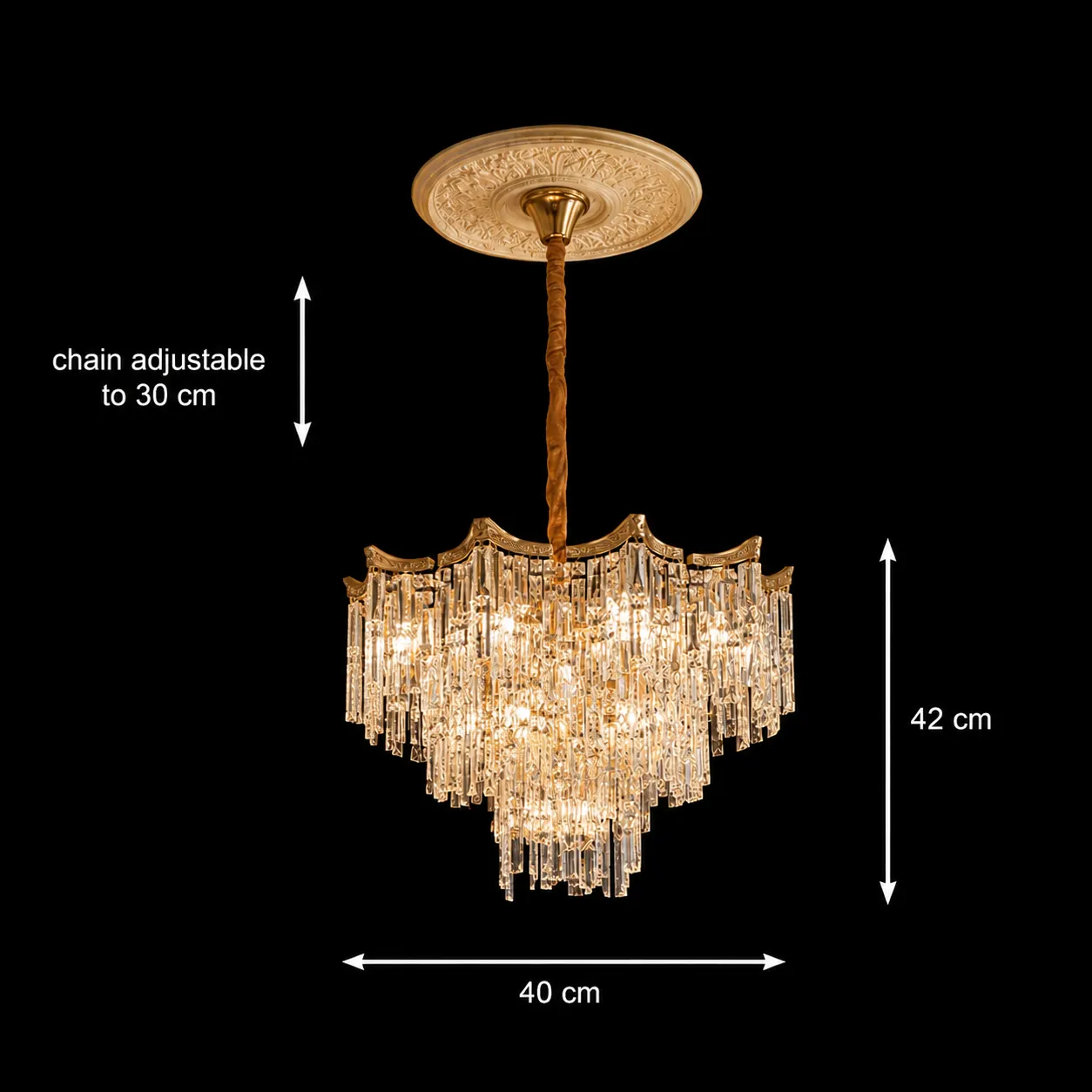 Alessandro Design Vetra Nobile 6xE14 candelabru 40cm auriu