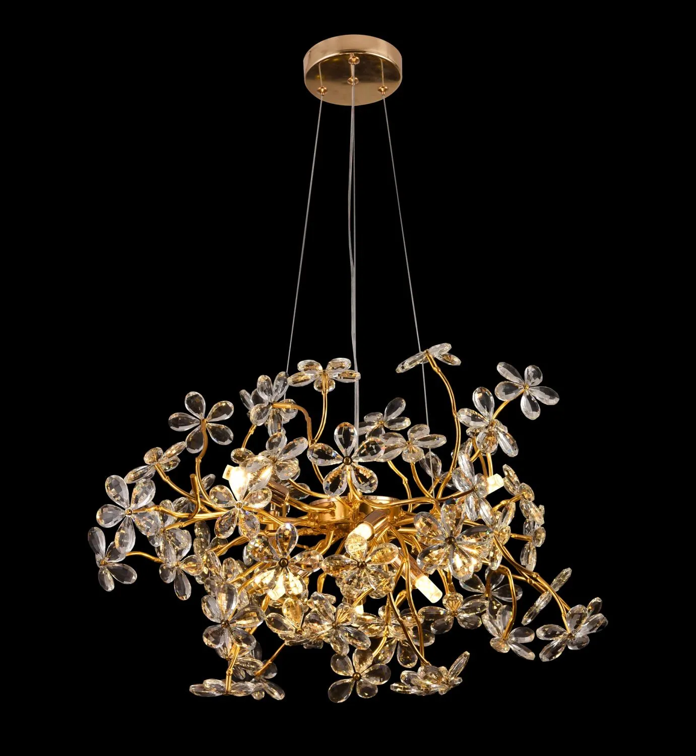 Auraflor Regalis candelabru cristal cromat 12xG9 D75cm