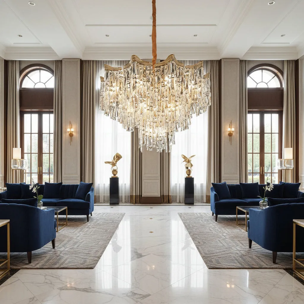 Alessandro Design Vetra Eleganza 9xE14 candelabru cristal auriu