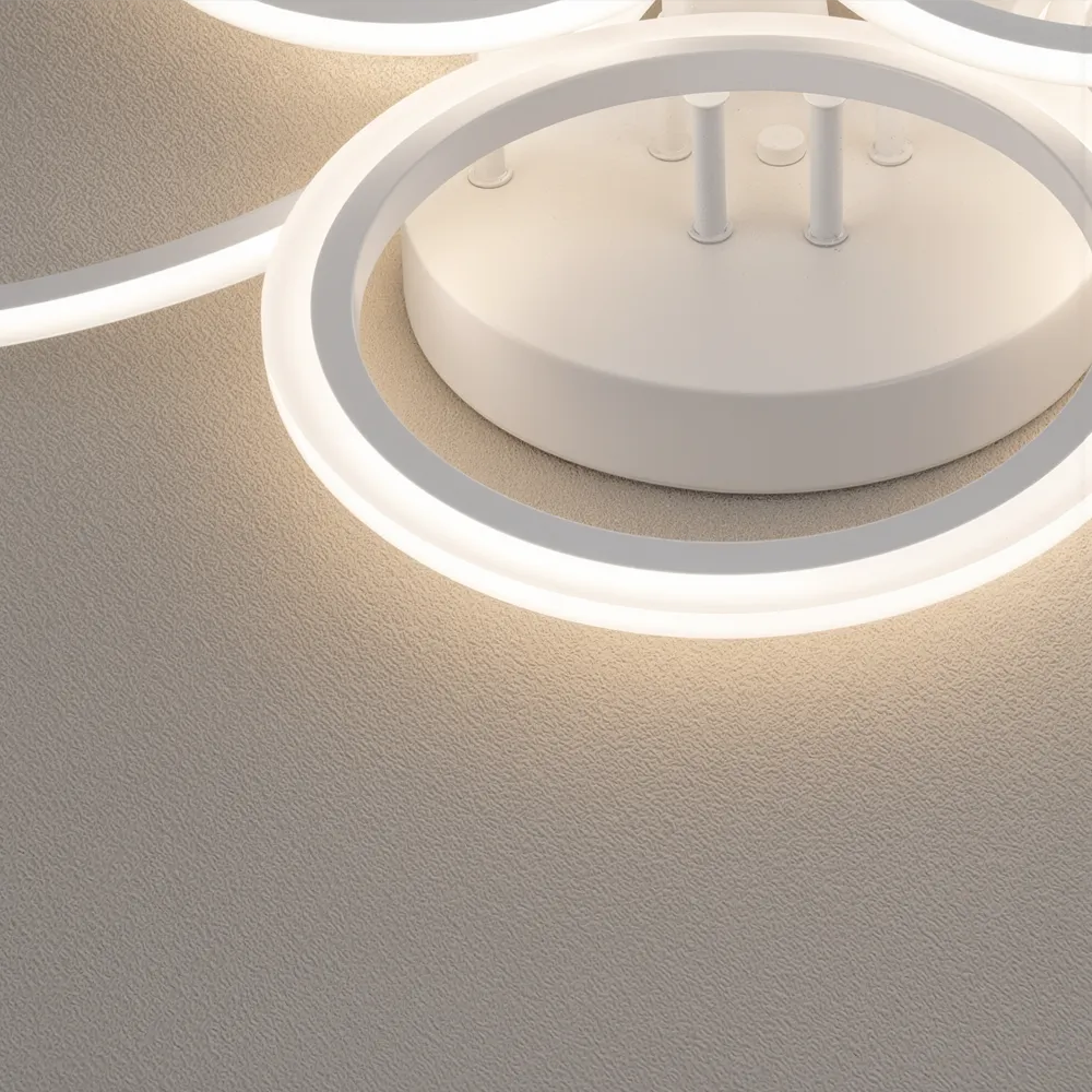 Alessandro Design Betty 82W lustra LED alba 6 cercuri dimabila