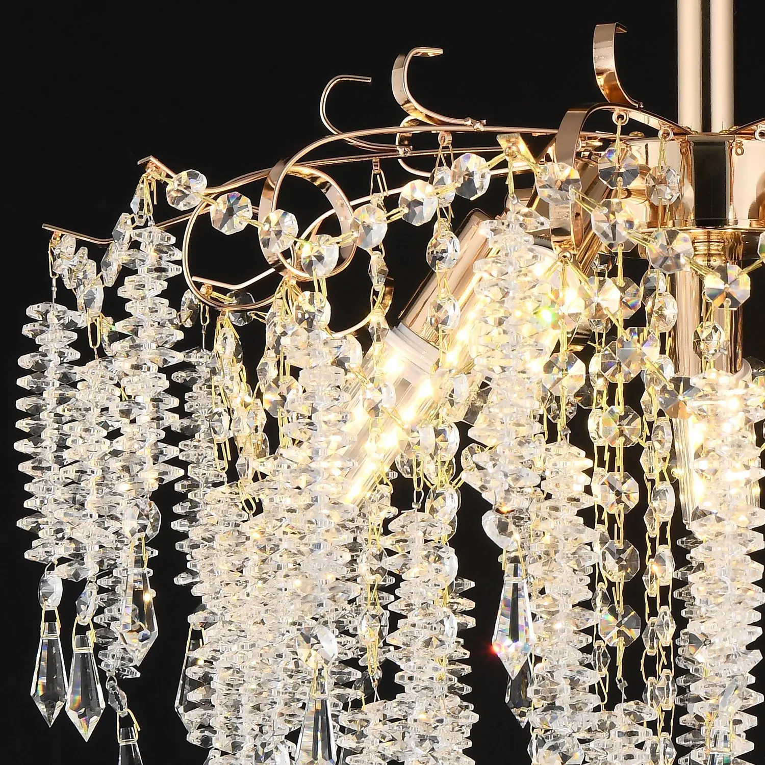 Alessandro Design Strozzi Eleganza 5xE14 candelabru cristal 50cm auriu