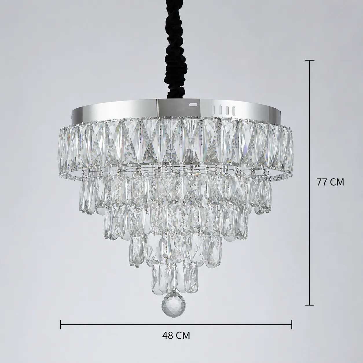 Alessandro Design Rigo Eleganza 48cm candelabru cristal crom