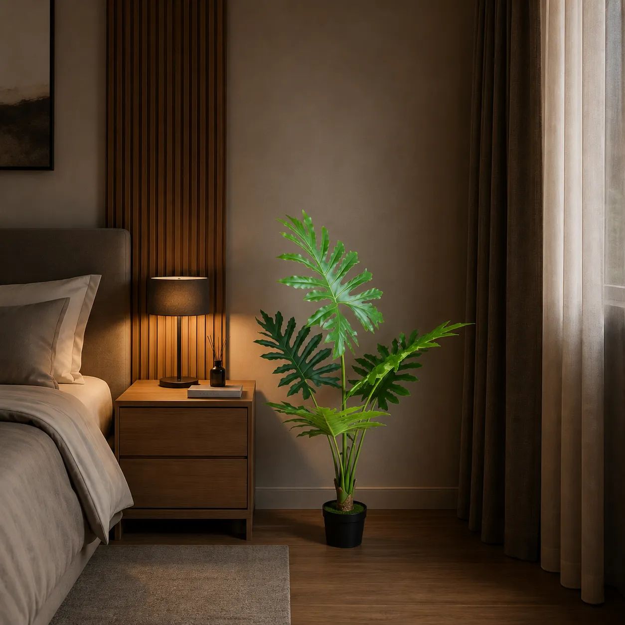 Alessandro Design planta artificiala filodendron 120 cm verde 6 frunze