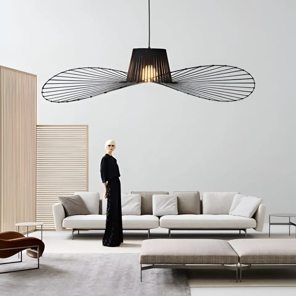 Alessandro Design Elias lustra suspendata E27 neagra 37cm