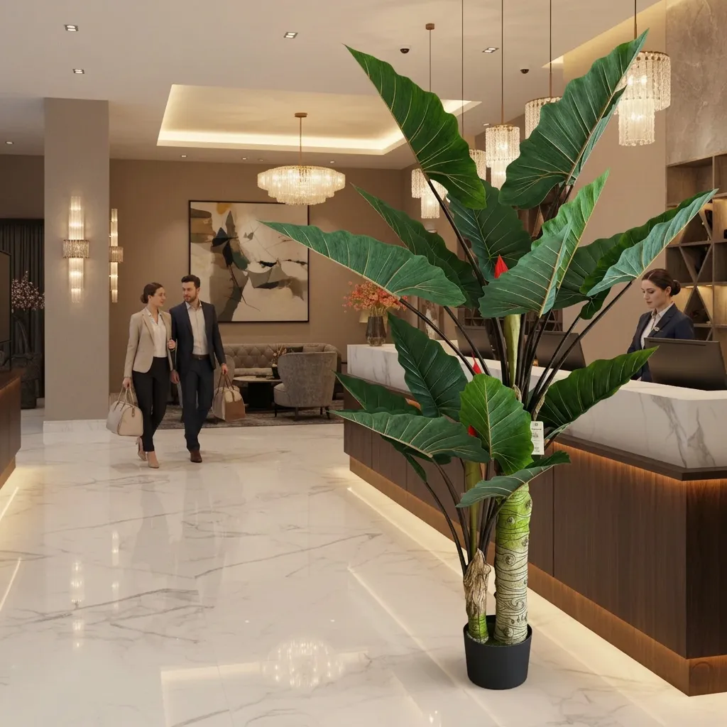 Alessandro Design Alocasia planta artificiala verde 190 cm 2 trunchiuri