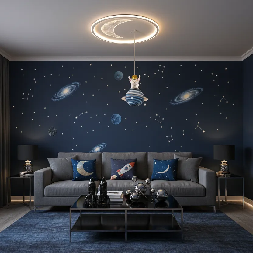 Alessandro Design Astronaut lustra LED 80W alba copii